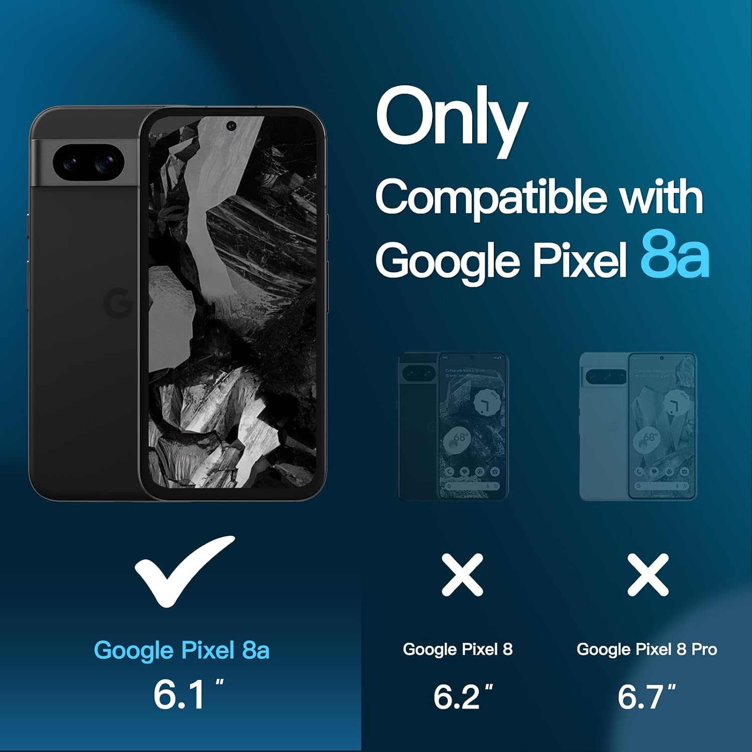 Detalle 2 de JETech Schutzfolie Google Pixel 8a 6,1 Zoll