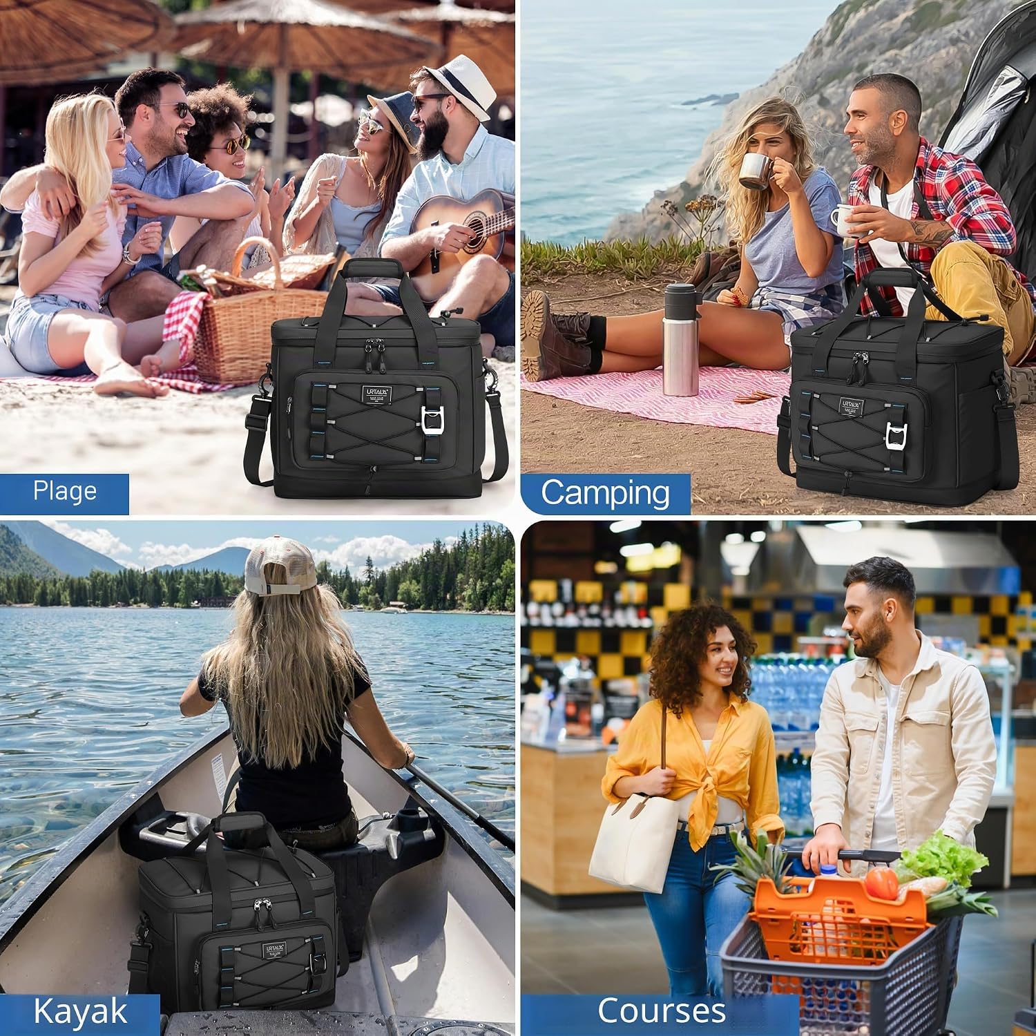 Detalle de Urtala Sac Isotherme 30 L – glacière souple pour le camping et les voyages
