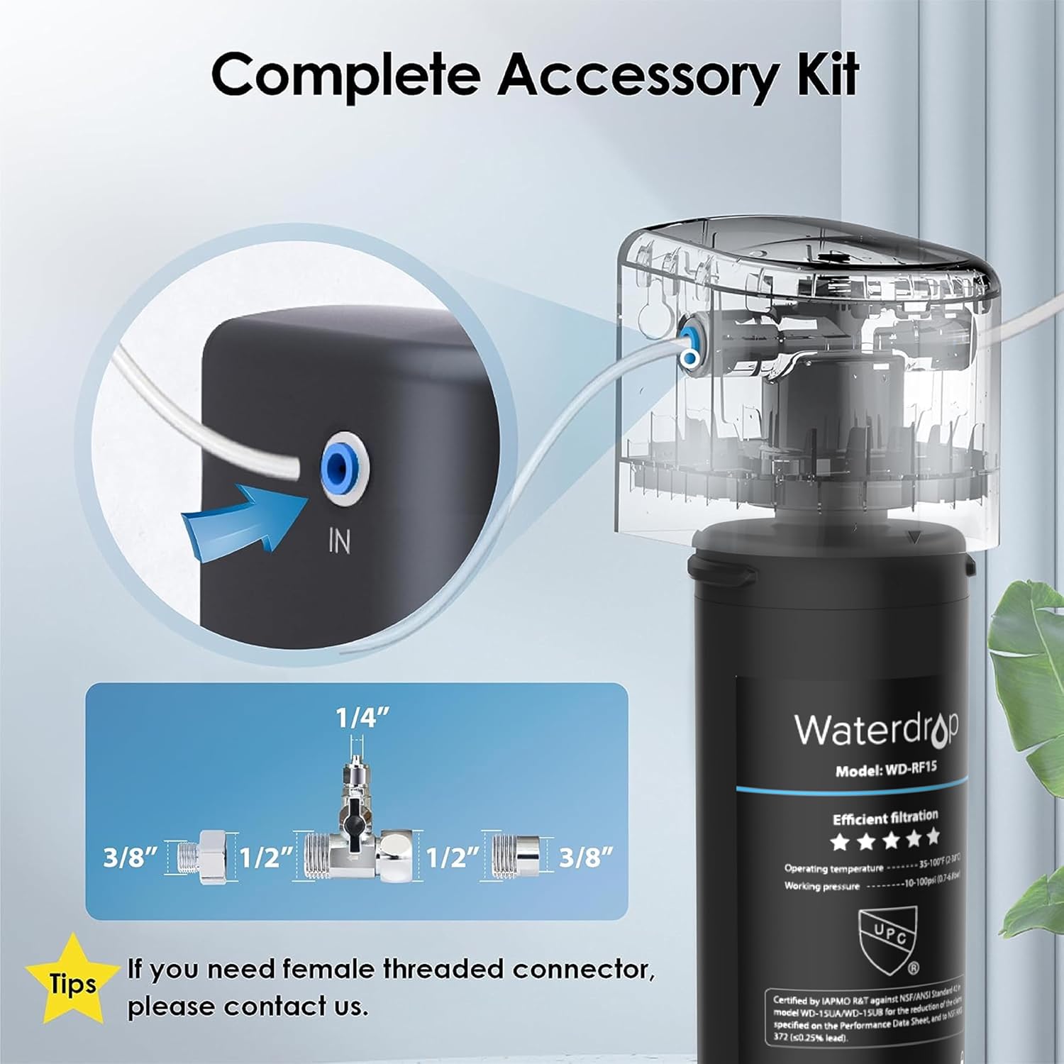 Thumbnail 4 de Waterdrop 15UB Filtre sous évier robinet dédié
