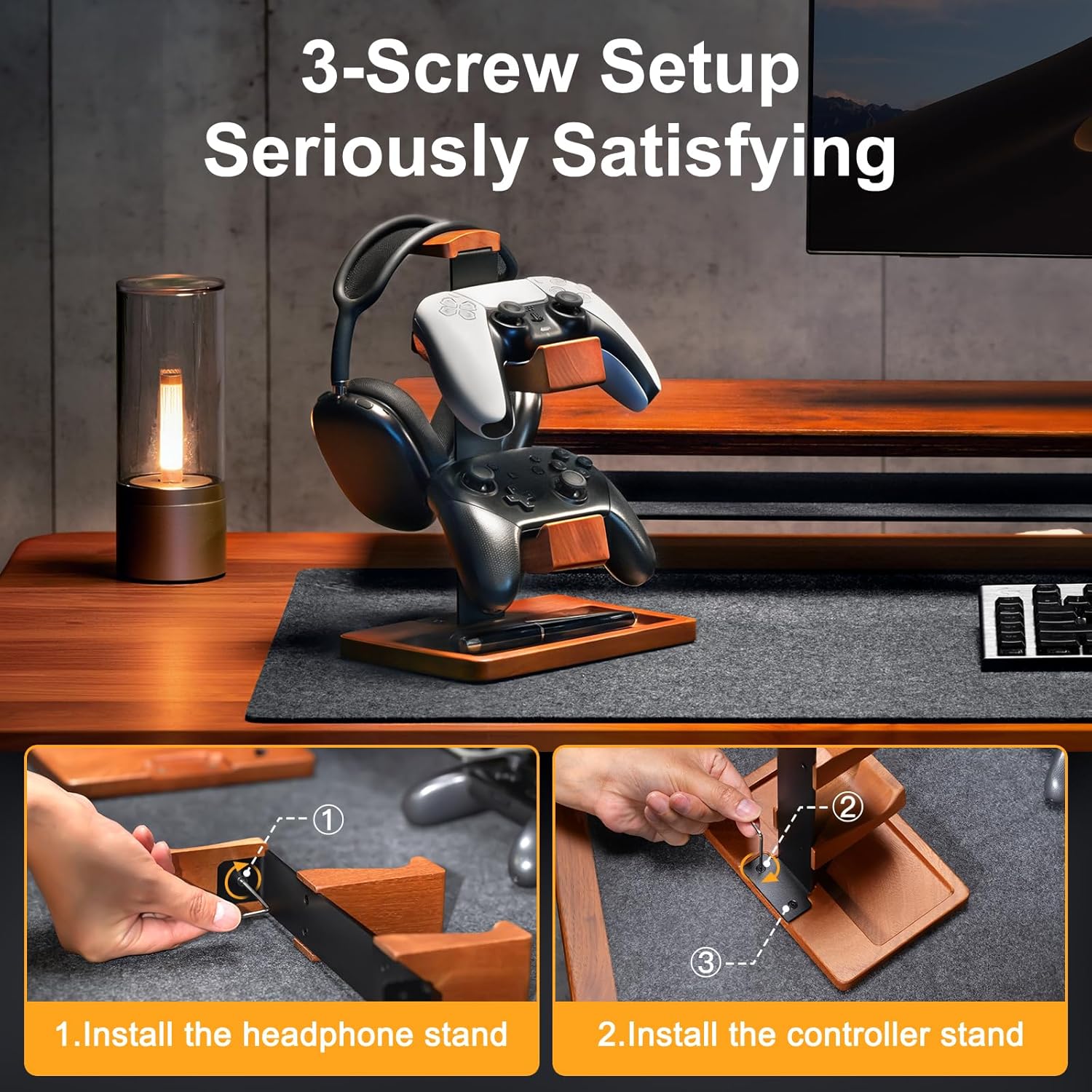 Thumbnail 5 de HUMANCOZY Solid Wood Controller Holder