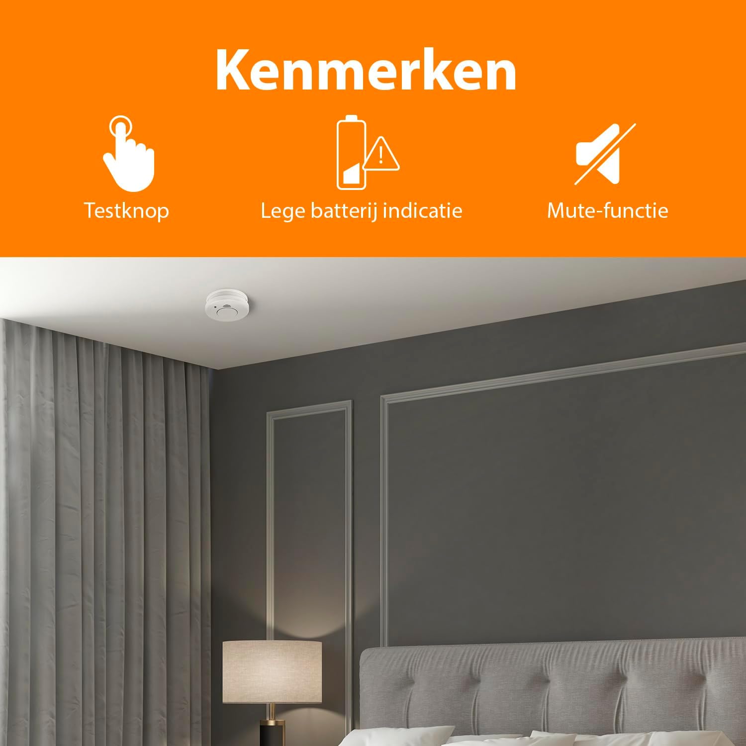 Thumbnail 6 de Smartwares RM250/2 rookmelders, set van 2 met testknop en 85 dB alarm