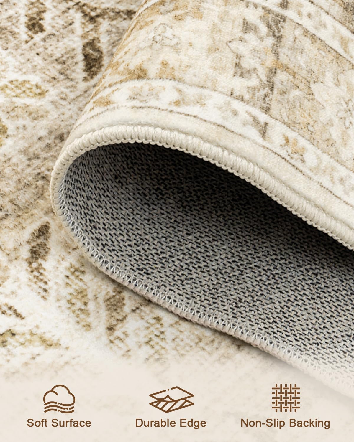 Detalle 2 de HOMFINE Alfombra Vintage 200x300 cm