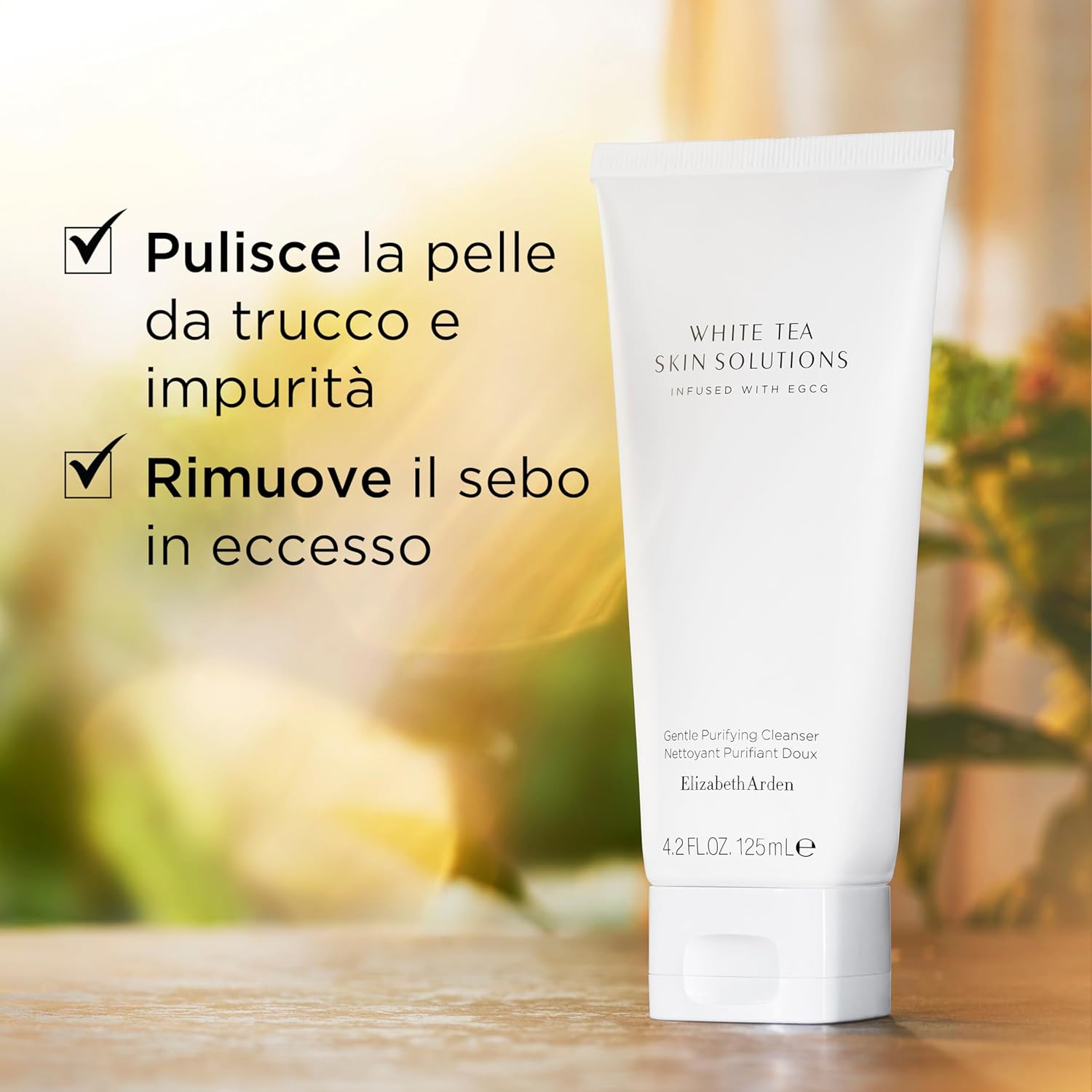 Detalle de Elizabeth Arden White Tea Skin Solutions Gentle Purifying Cleanser – mousse detergente purificante viso, 125 ml