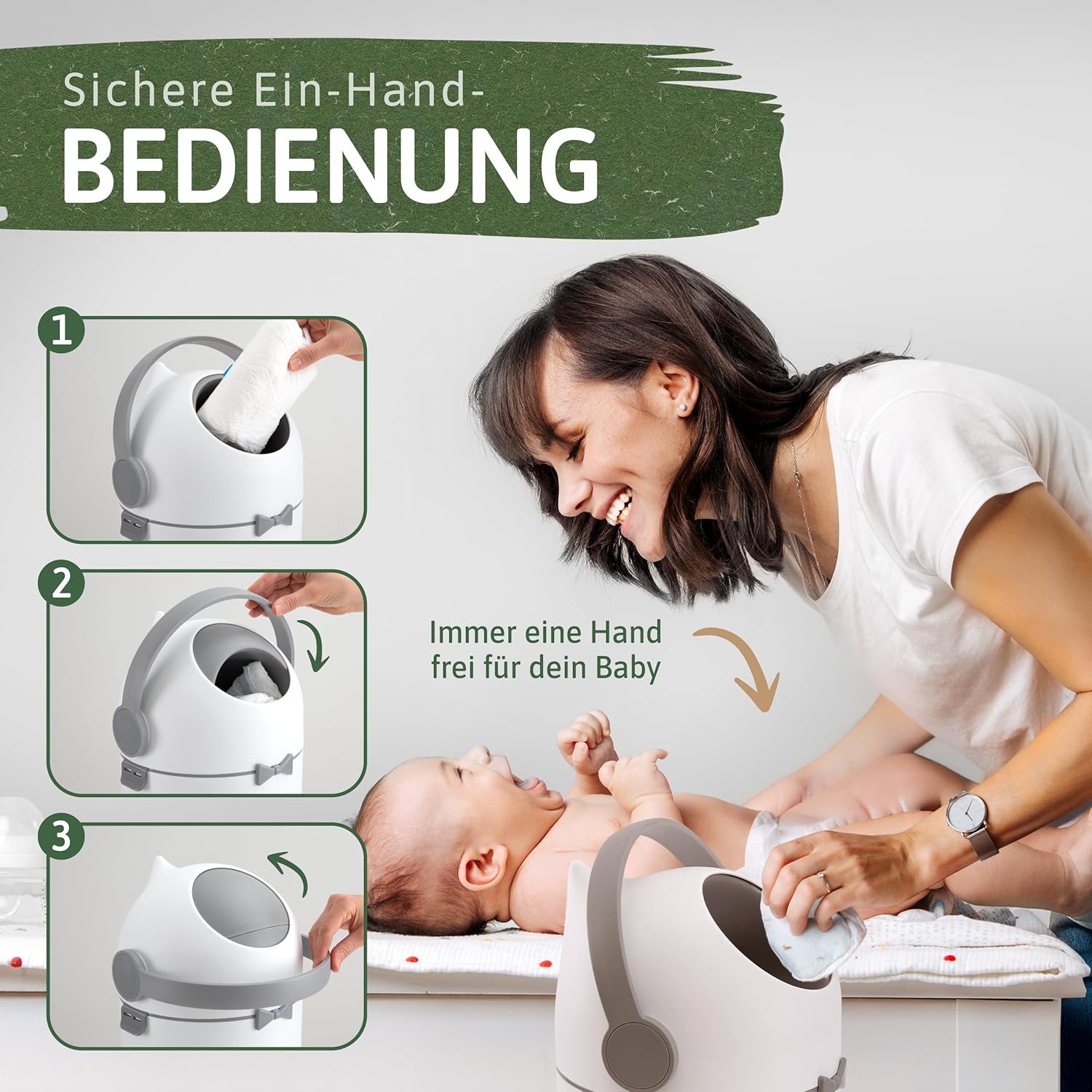 Detalle 2 de Forche Windeleimer Baby Mülleimer Geruchsdicht