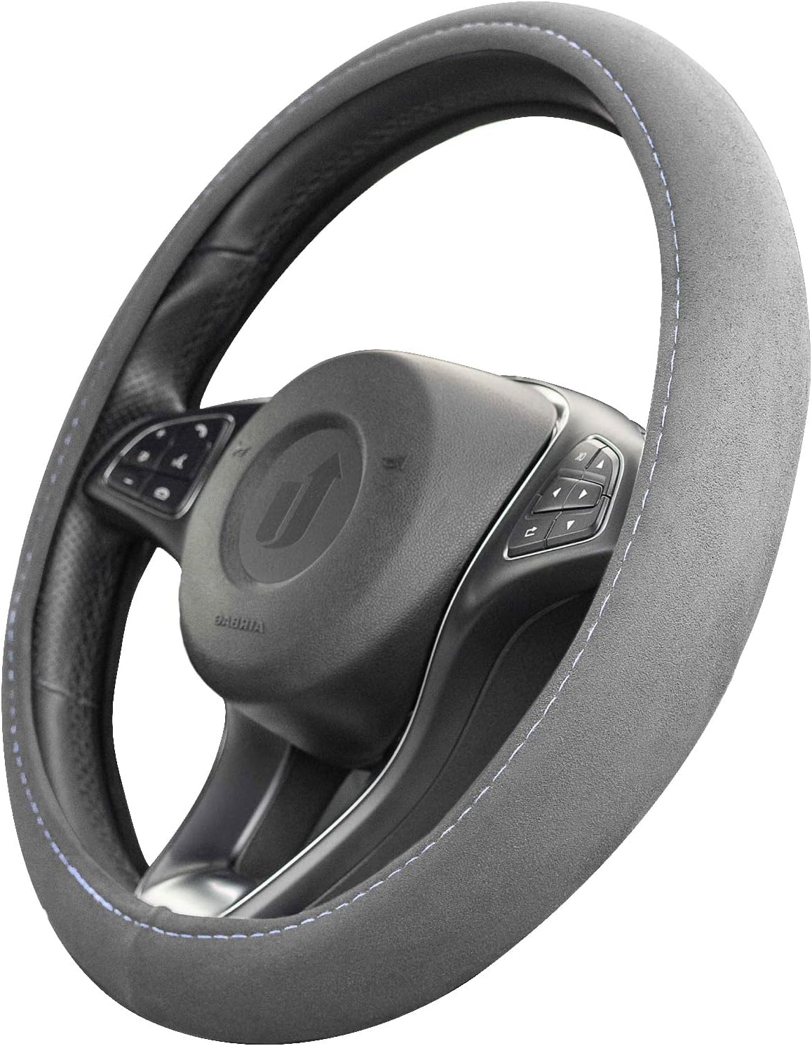 Upgrade4cars Funda Volante Coche Gris 37-39 cm