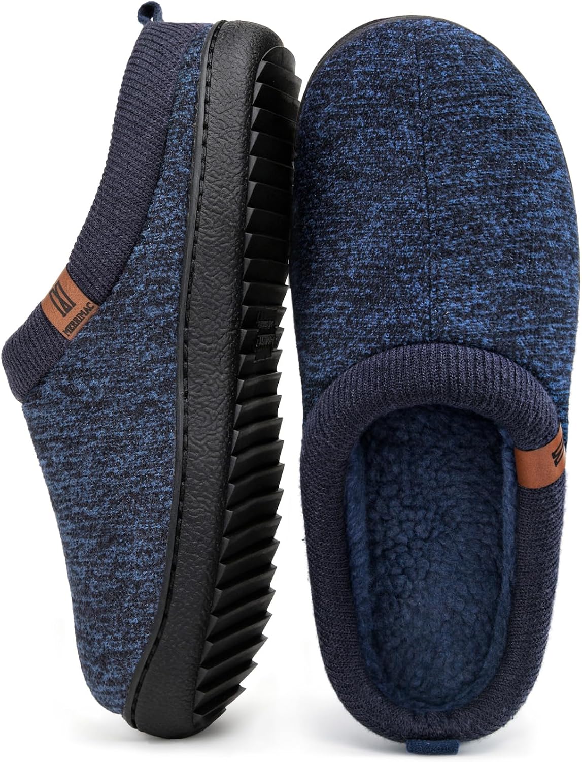 Detalle de MERRIMAC Herren Slip-on Hausschuhe mit Memory-Schaum und rutschfester TPR-Sohle