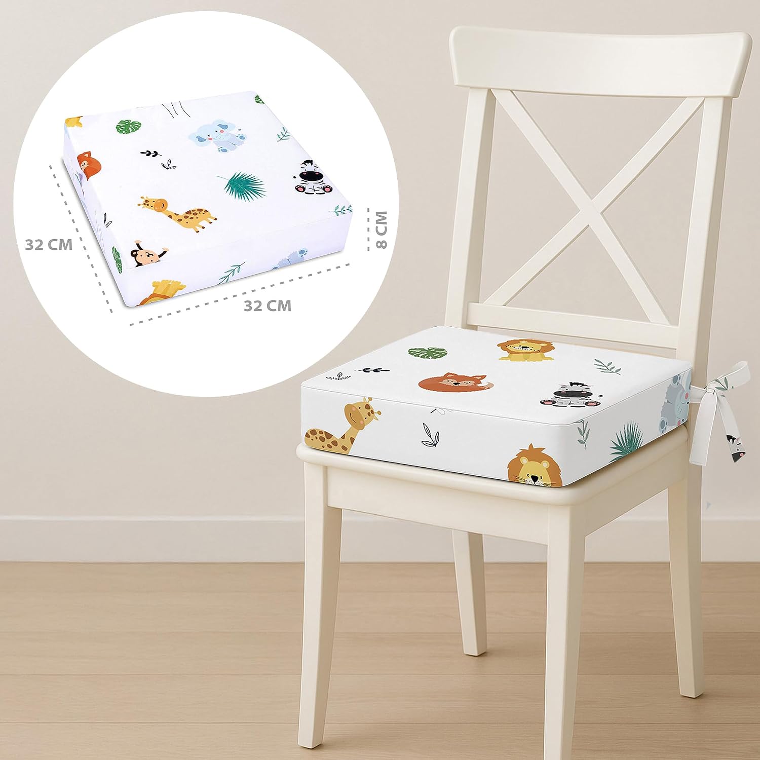 Detalle 2 de Totsy Baby Safari sittdyna för barn, 32 × 32 × 8 cm med justerbara remmar