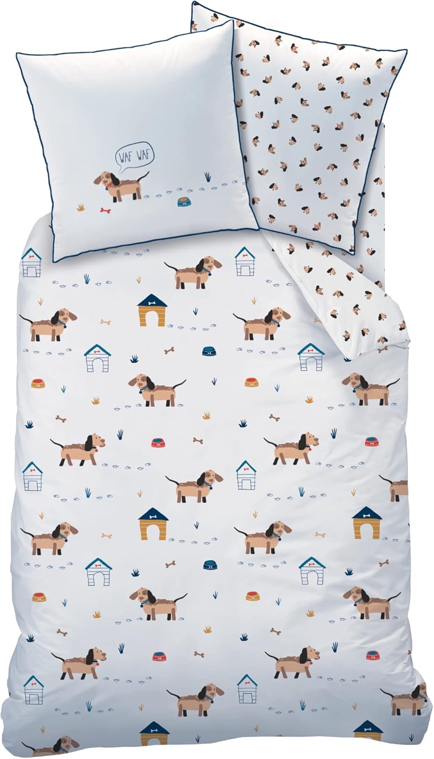 Thumbnail 2 de MATT & ROSE Parure de lit Garçon 140x200 cm WAF : housse + taie réversible en coton