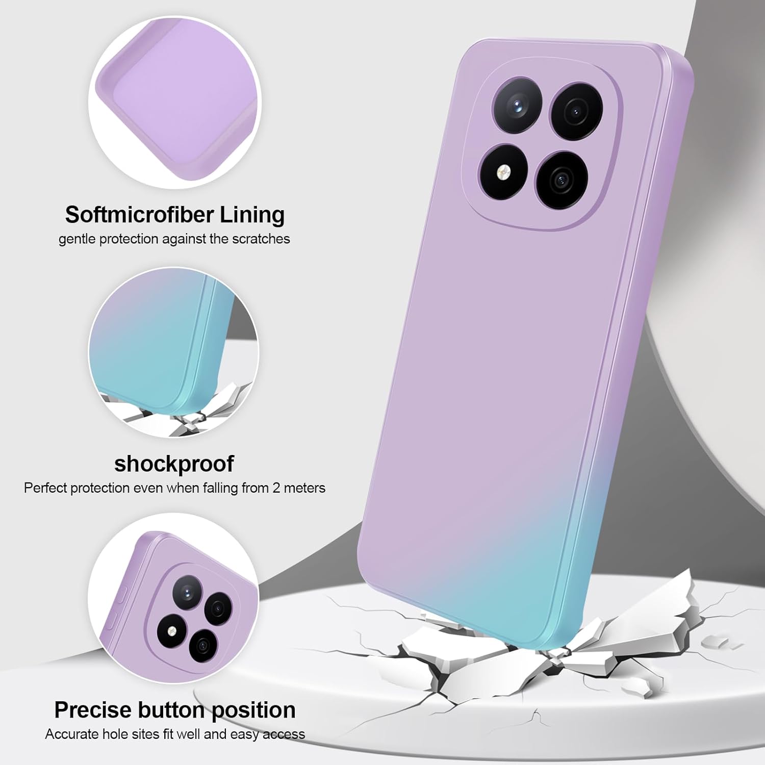 Thumbnail 1 de GiiYoon Hülle für Xiaomi Redmi Note 14 Pro Plus 5G – Rundumschutz aus Liquid Silicone, Lila