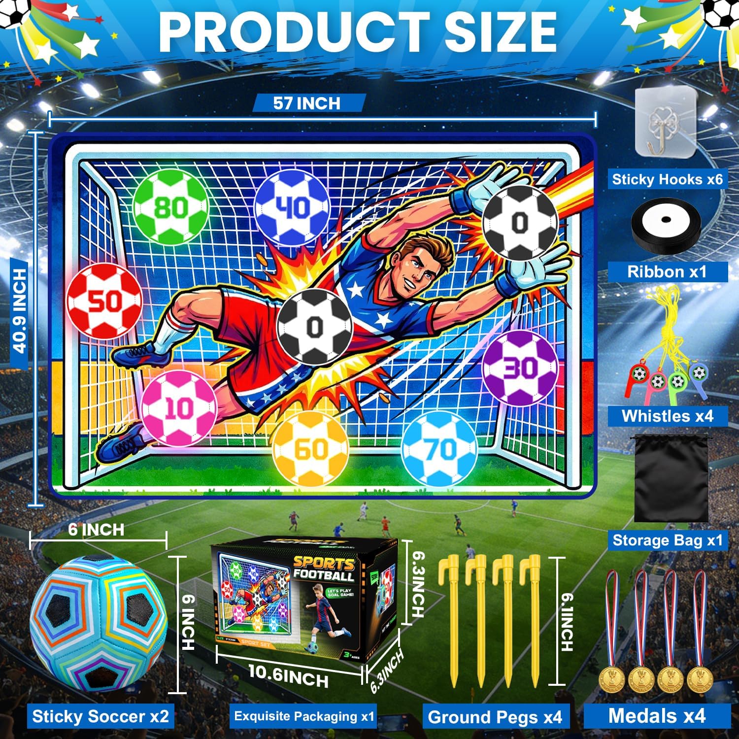 Thumbnail 2 de FANPROMS Soccer Goal Set with 2 Balls