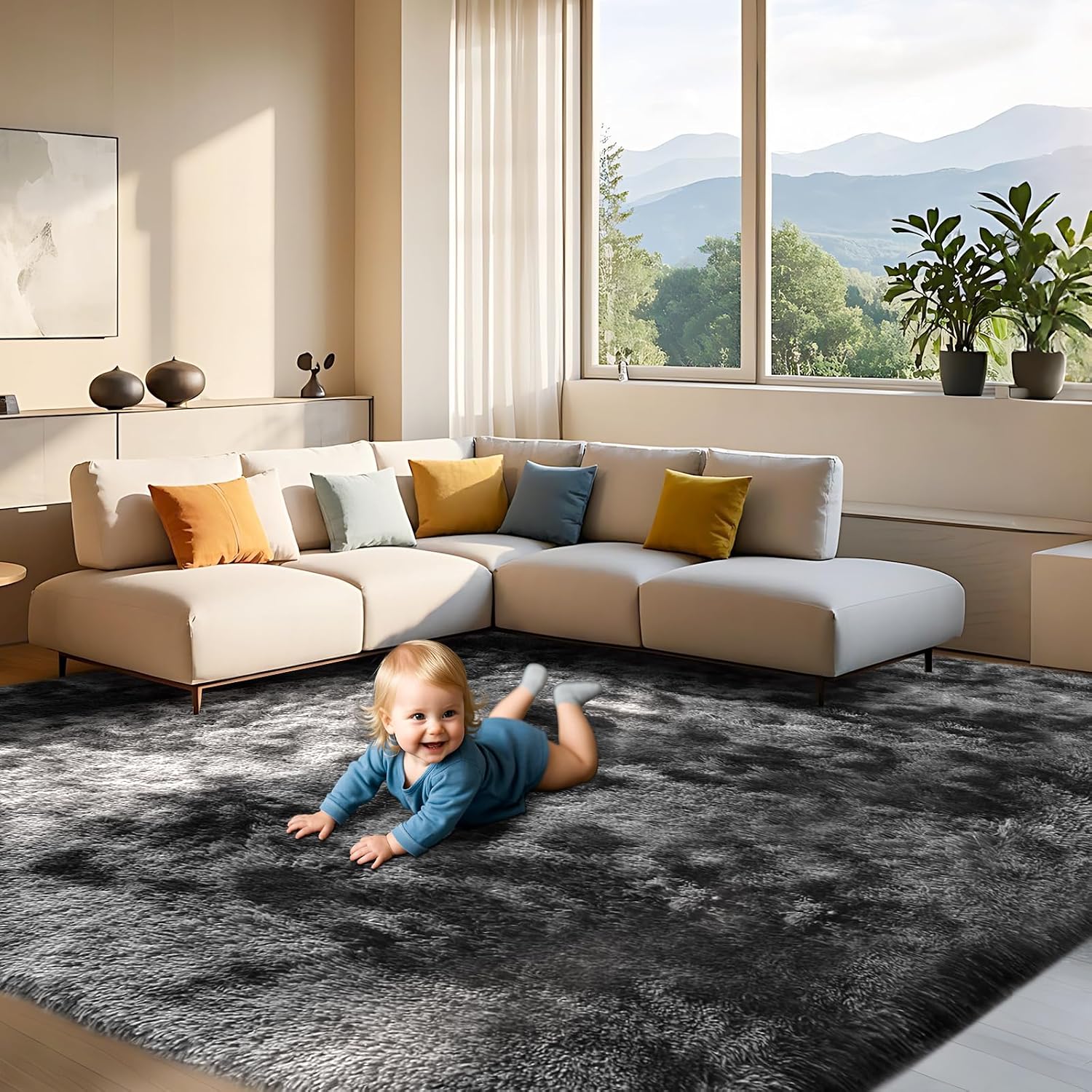 Detalle de LNZHAO Rugs Living Room 160x230cm shaggy rug