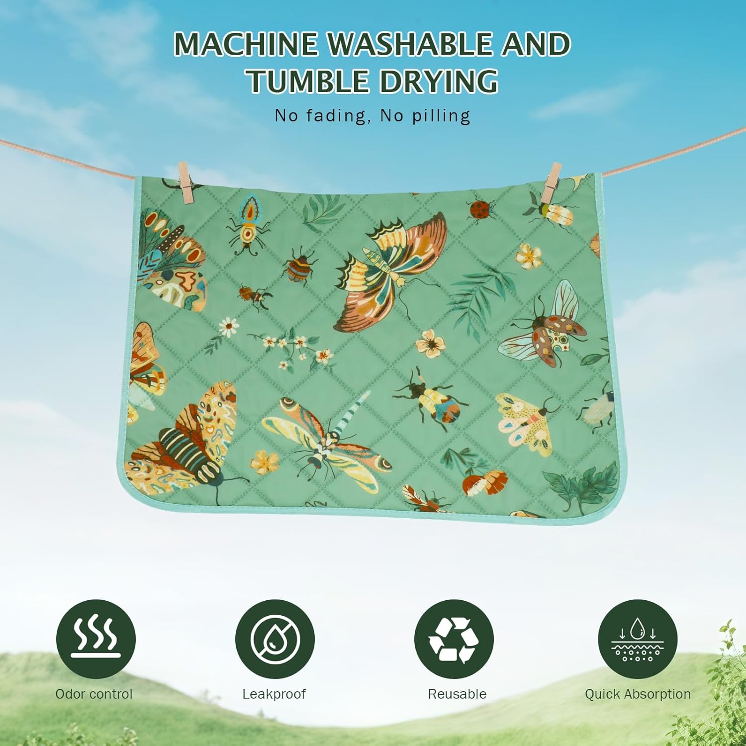 Detalle 2 de IEUUMLER Reusable Dog Training Pads (2 Pack) – Washable Puppy Pads, Multi-Layer, Waterproof & Non-Slip