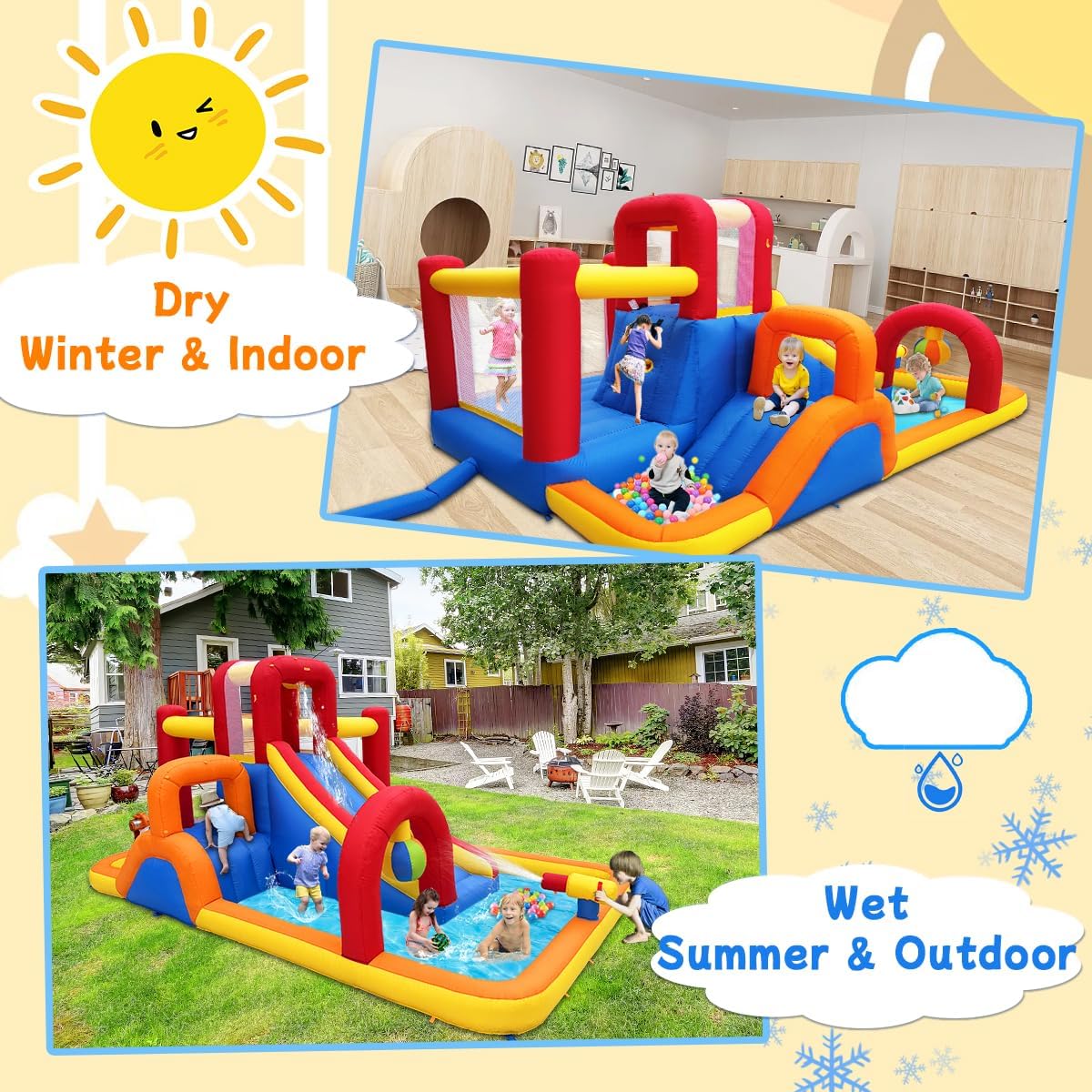 Detalle de Baralir Perfect Garden-Sized Bouncy Castle with Entertainment Bundle