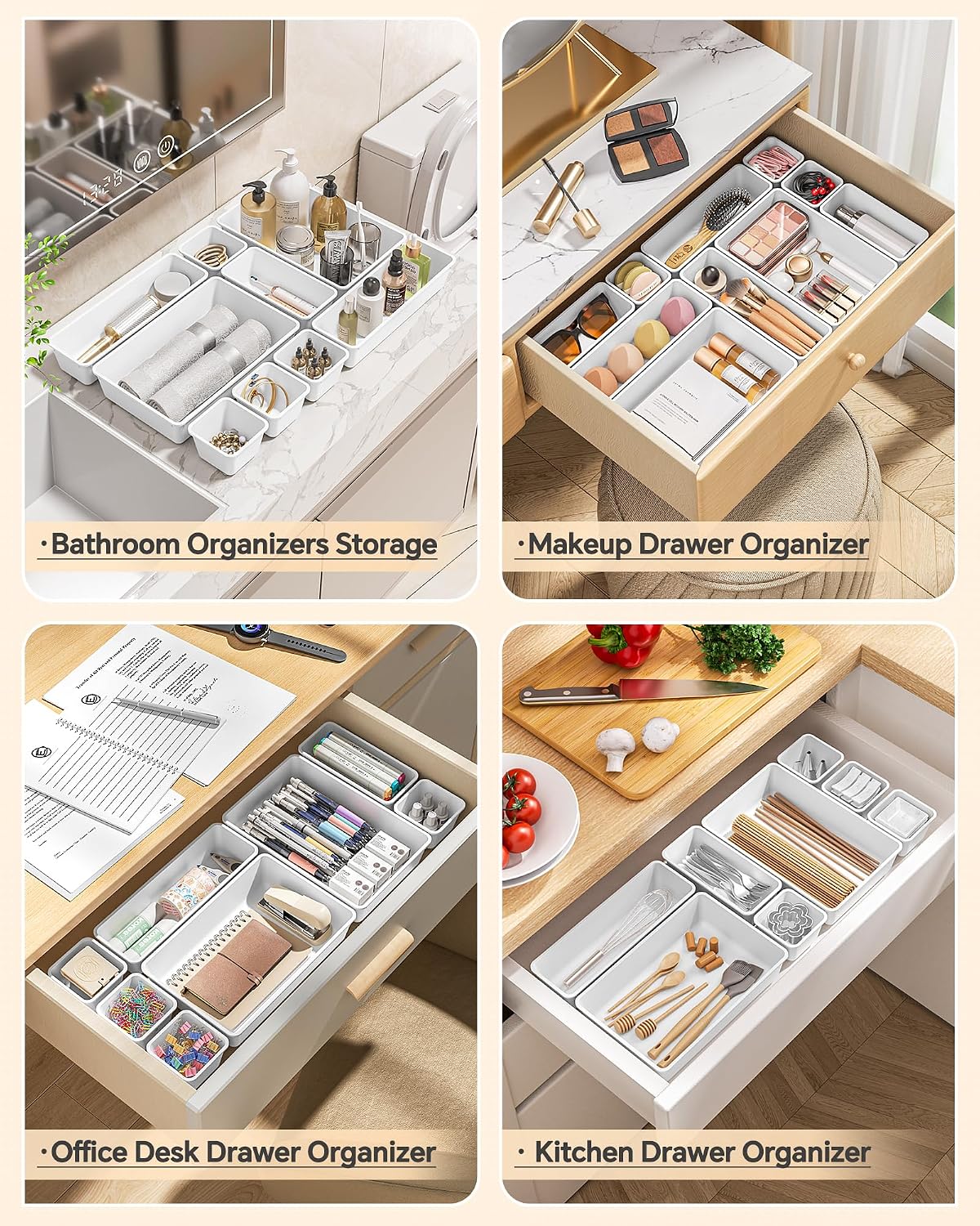 Detalle 2 de KEMETHY Drawer Organizer Set, 25 Pieces