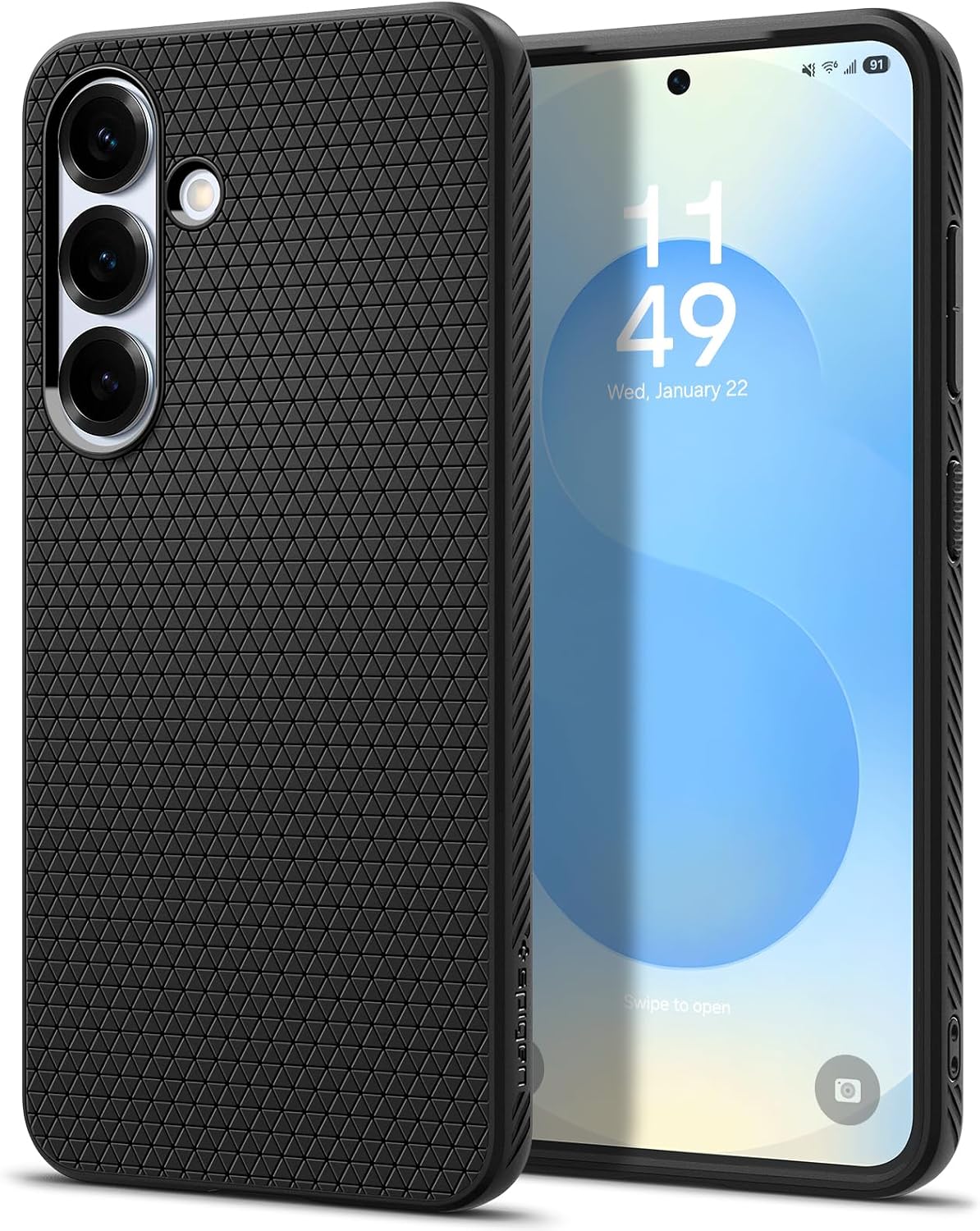 Detalle de Spigen Liquid Air Hülle für Samsung Galaxy S25 – leichtes TPU mit Air Cushion und Anti-Rutsch (Schwarz)
