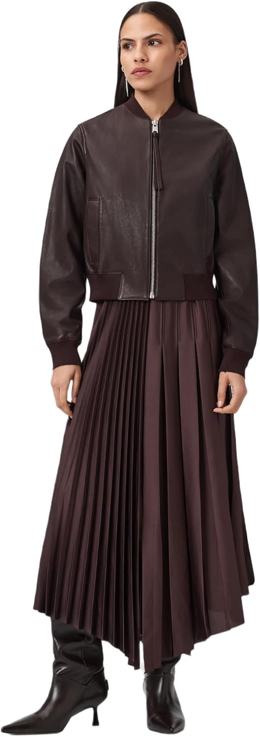 Thumbnail 5 de AllSaints Orten Bomber Jacket Veste en Cuir Femme