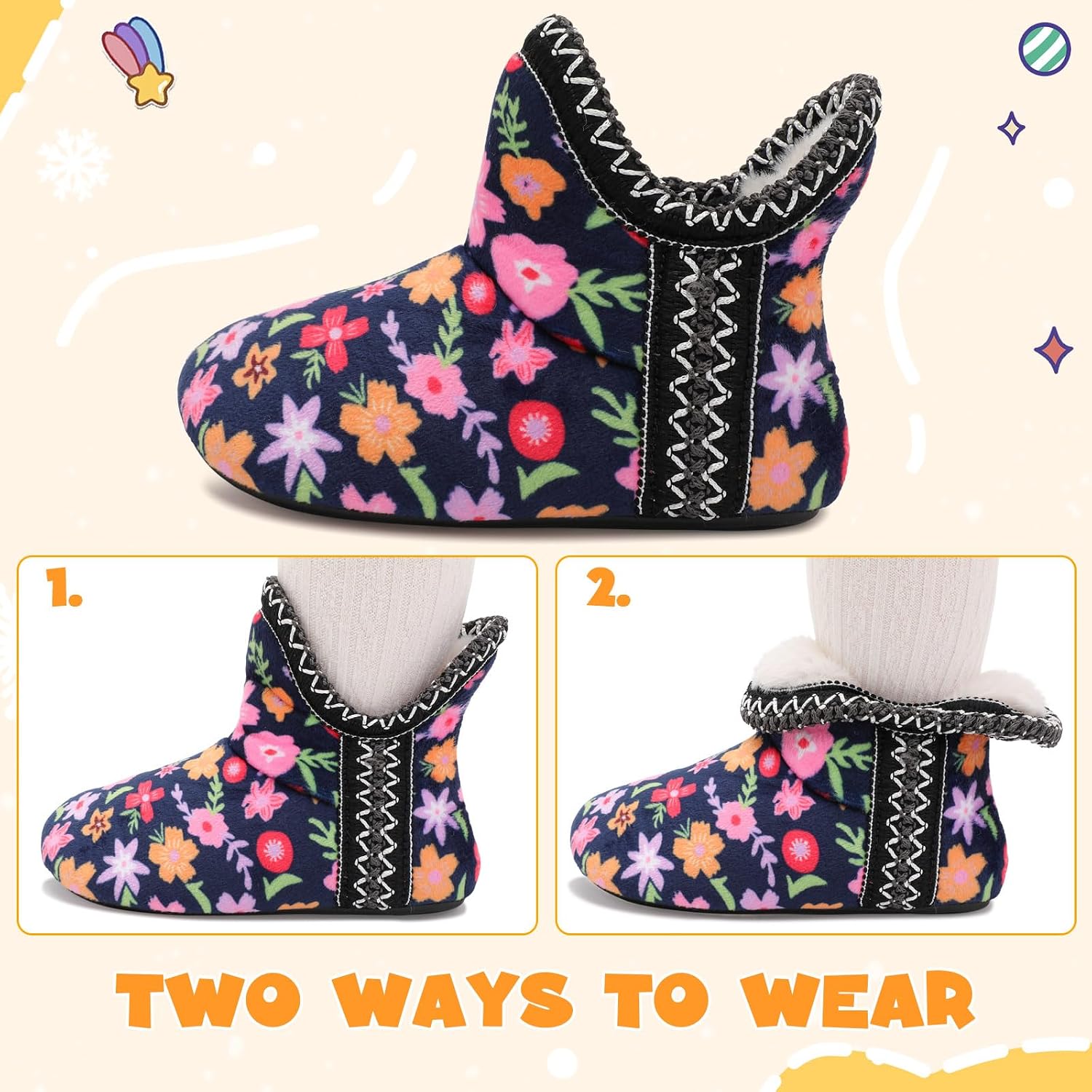Detalle 2 de LeIsfIt Toddler Slippers with Faux-Fur Lining