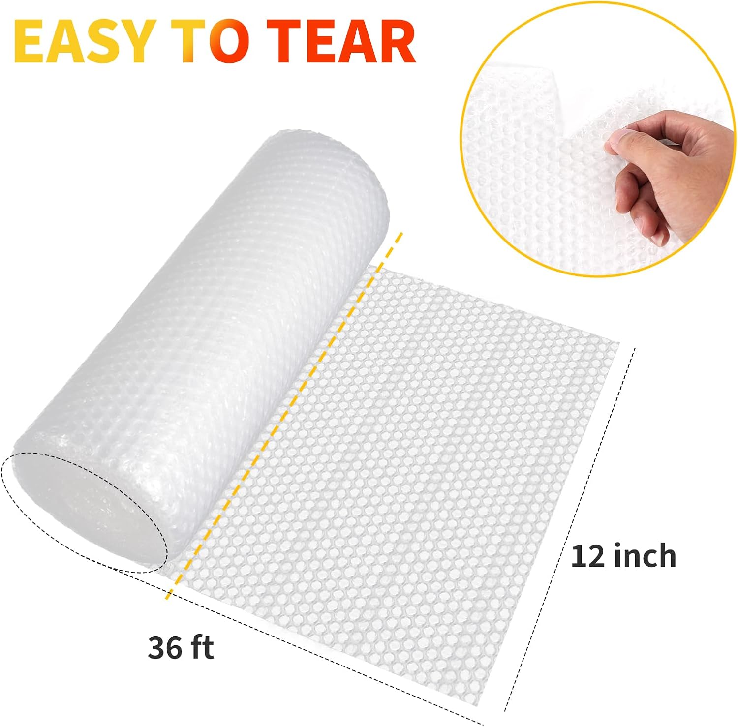 Thumbnail 1 de Bubble Cushioning Wrap 2 Pack (12 Inch x 72 ft) – Perforated Bubble Wrap for Packing, Moving, and Shipping