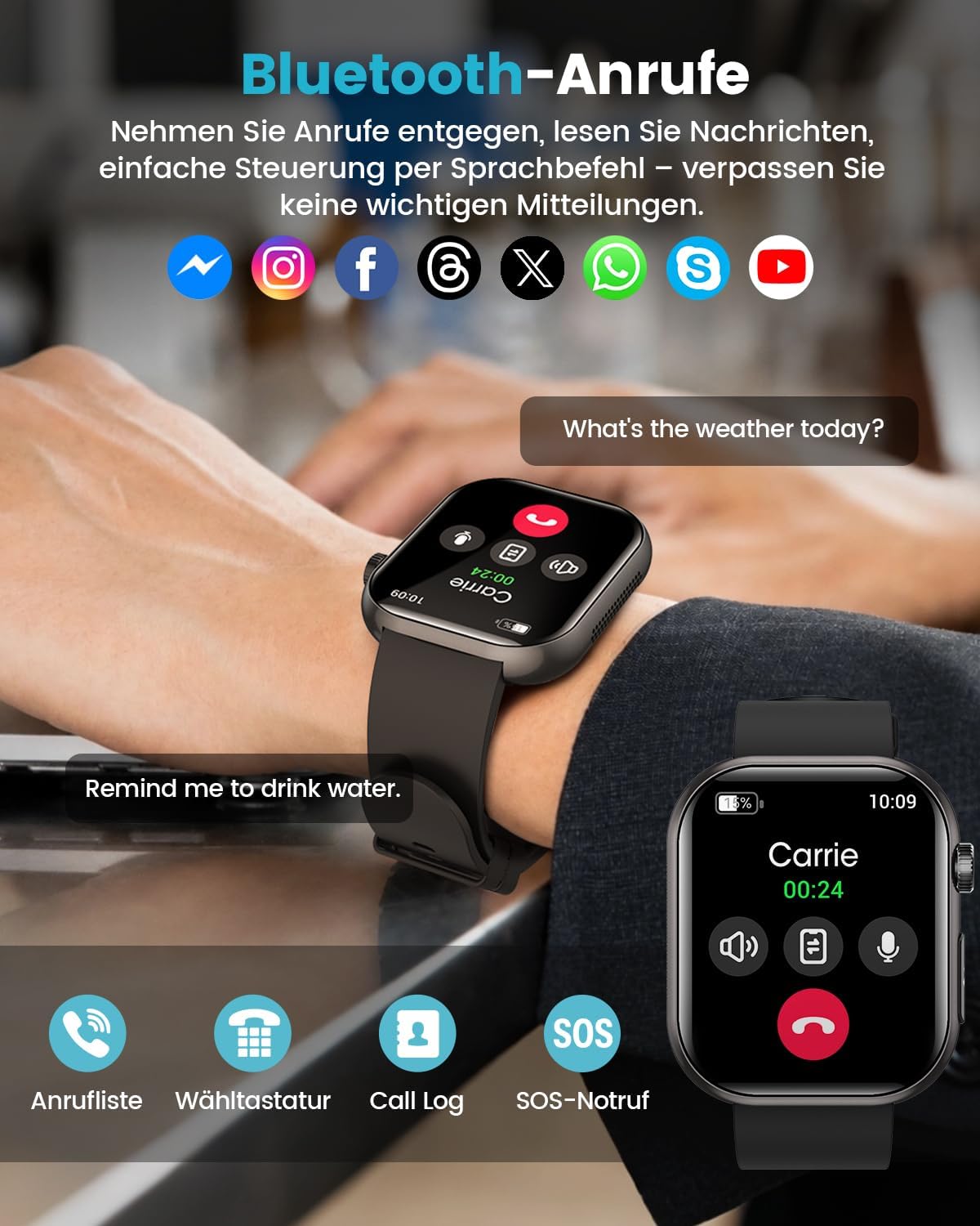Detalle de 2026 Neue Smartwatch Herren mit EKG/HRV/Blutdruck – umfassender Gesundheitsbegleiter mit AMOLED-Display