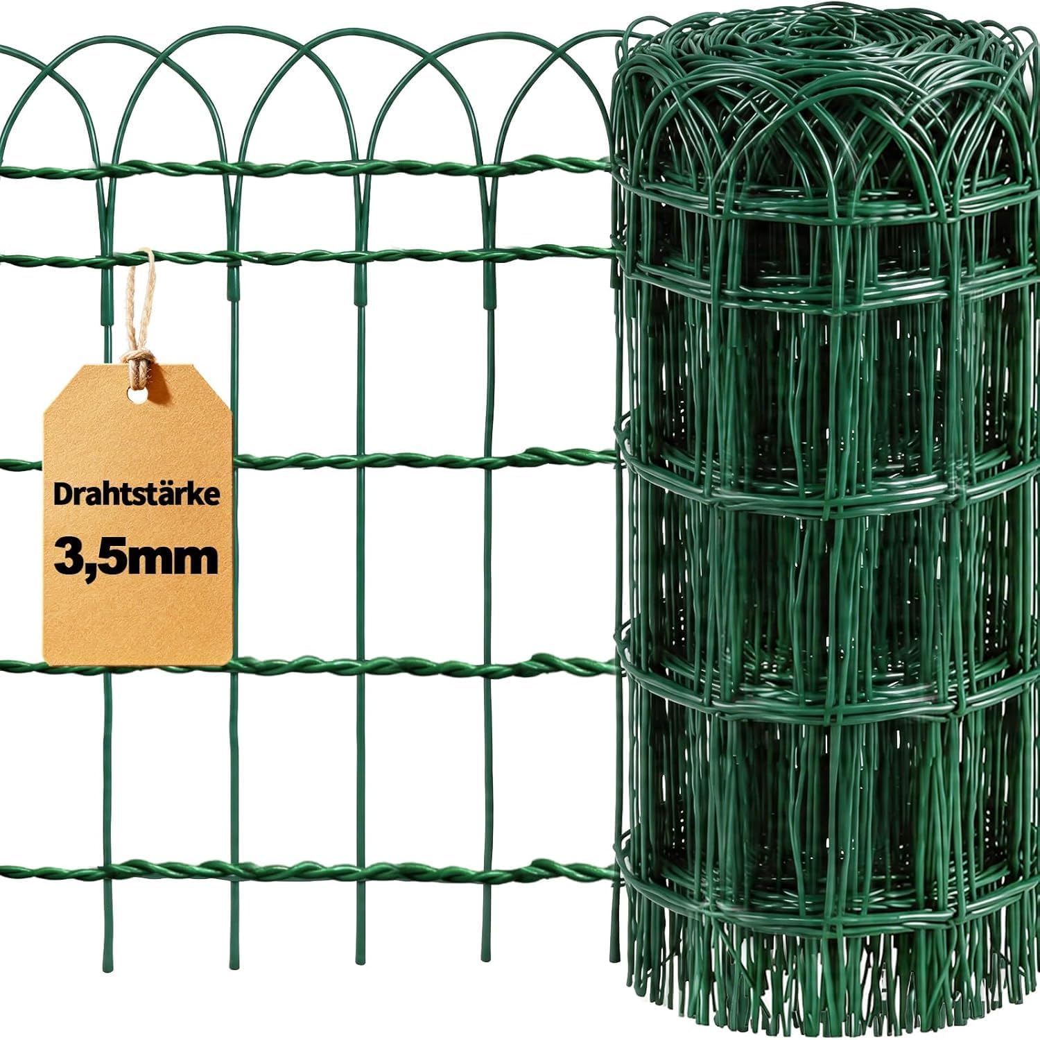 Imagen de Clôture de bordure de jardin Amagabeli 0,4 m × 25 m — Fil métallique PVC, vert, anti-rouille en OfertitasTOP
