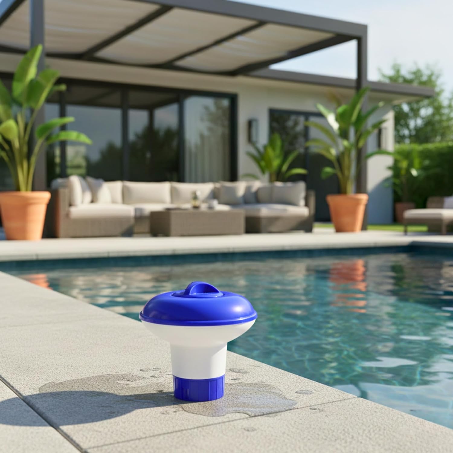 Thumbnail 1 de 5 Inch Floating Chlorine Dispenser for Hot Tubs & Pools – Adjustable ABS Tablet Floater with Lockable Cap
