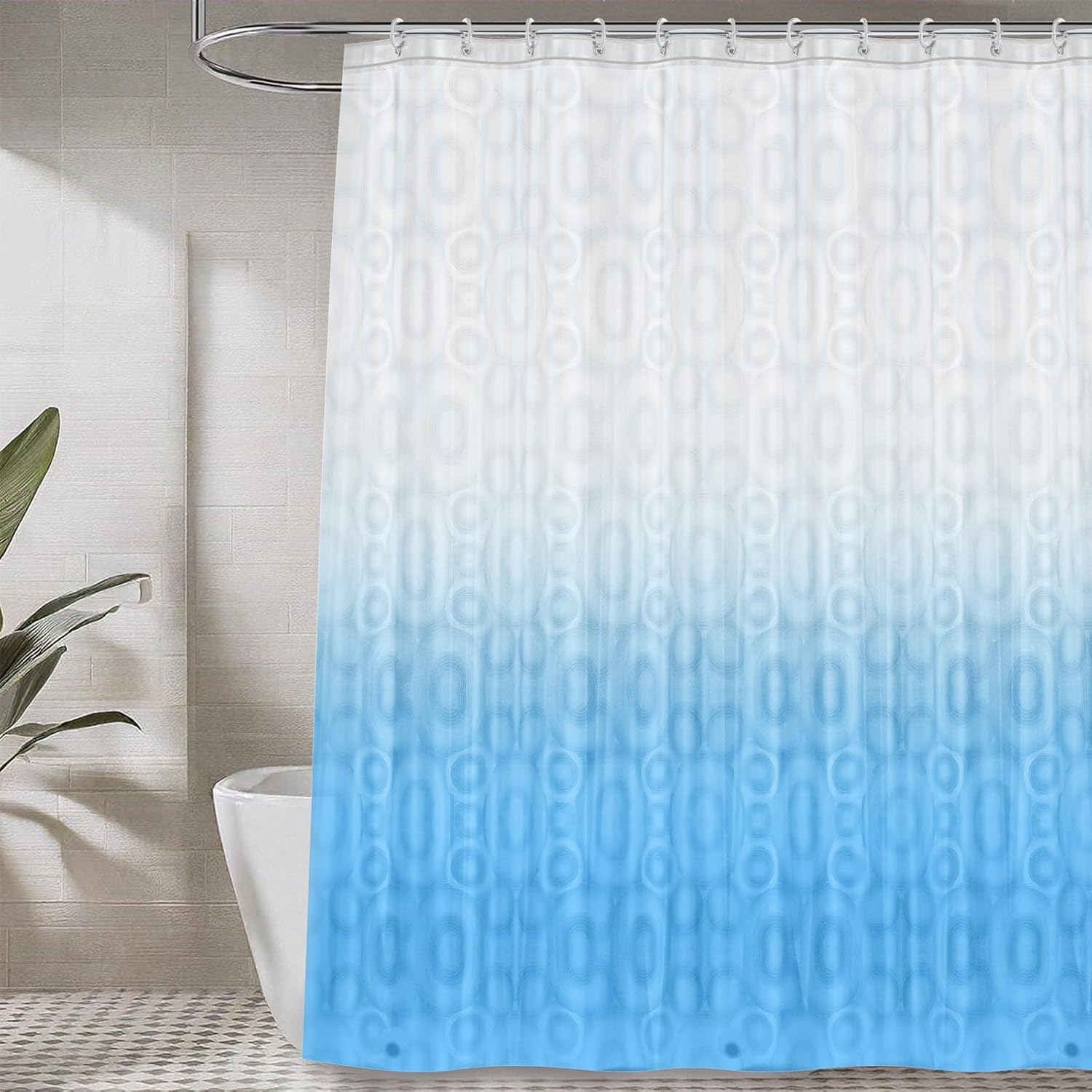 Thumbnail 4 de LiBa Waterproof PEVA Shower Curtain 72x72 White