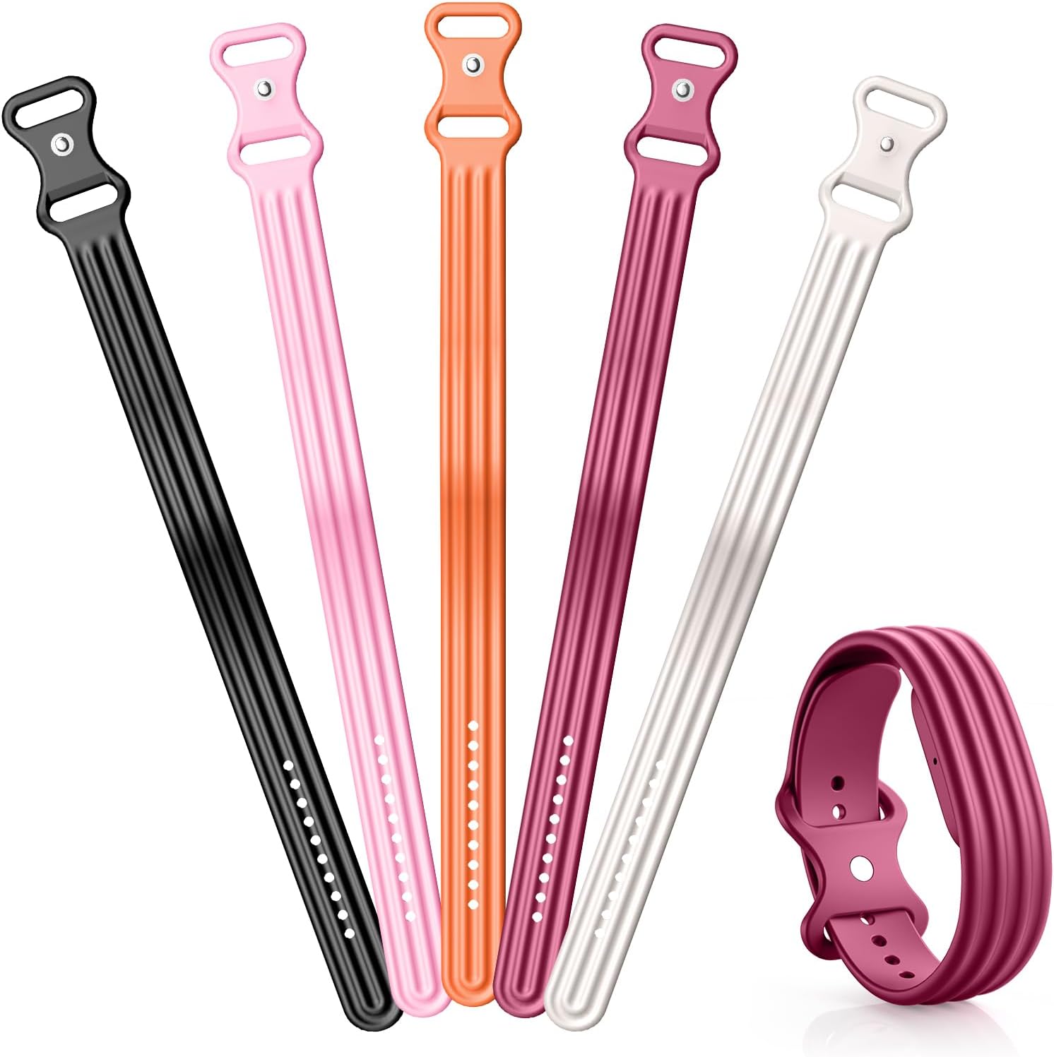 Detalle de TiMOVO Fitbit Air Replacement Active Bands, 5-Pack Silicone Straps