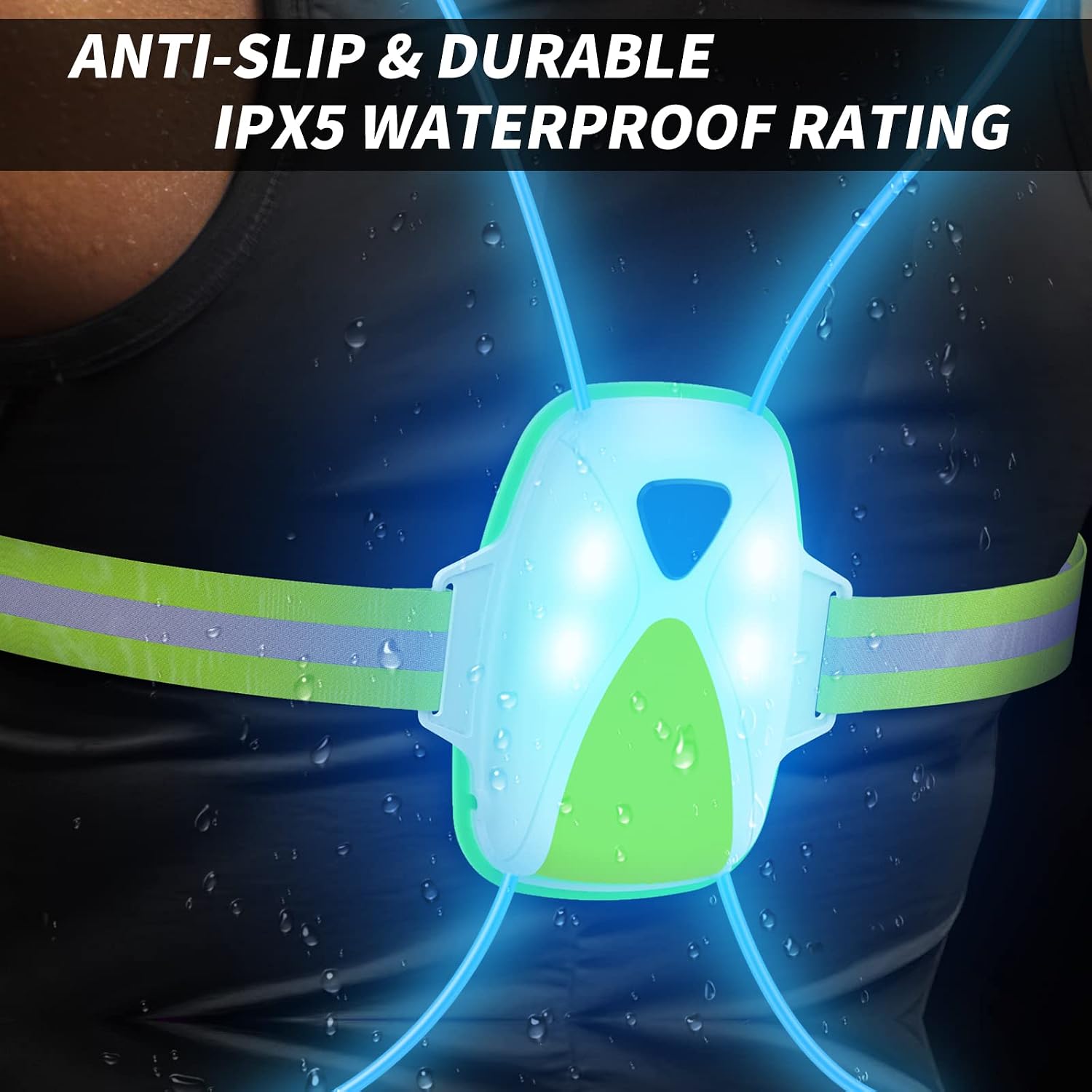Detalle de Ni-SHEN Reflective Running Vest with Front Light, 360° Illumination and 9 Modes