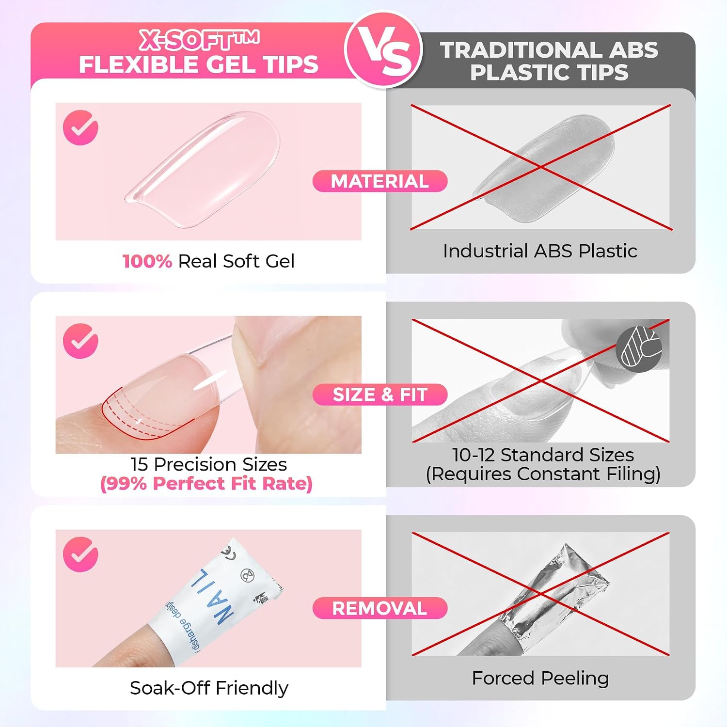 Thumbnail 6 de Luckyfairy Square Nail Tips, 150 Count