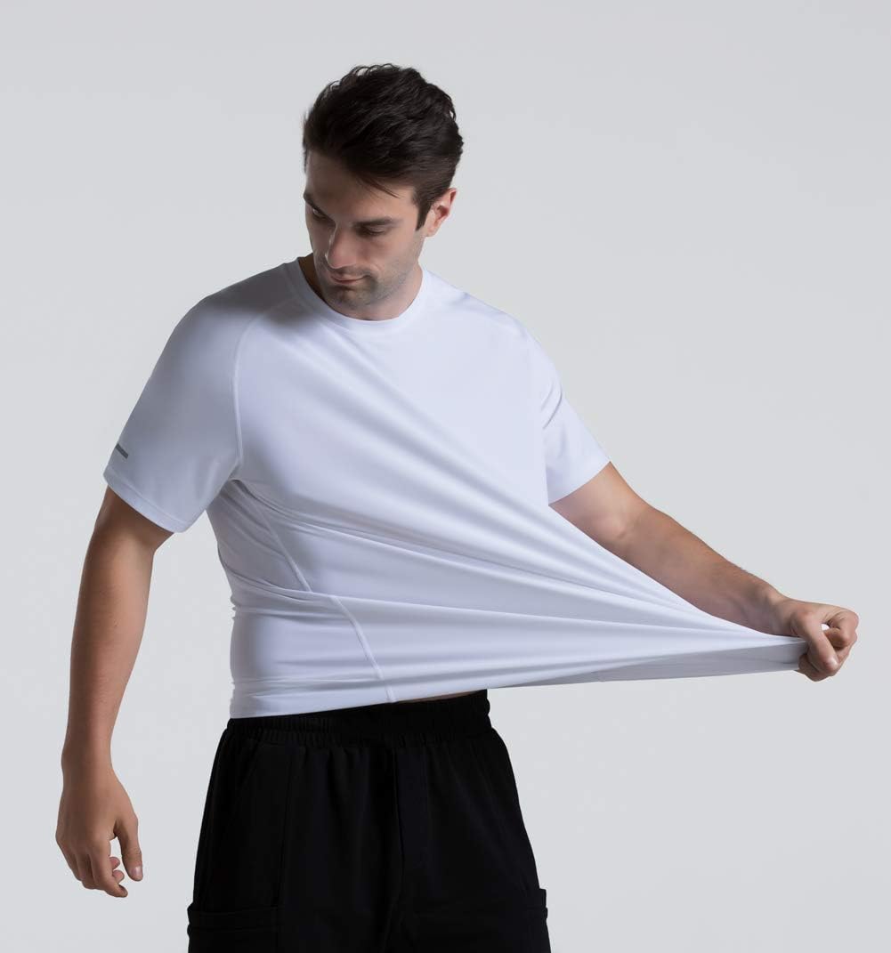 Detalle de THE GYM PEOPLE Men's Ice Silk Sports T-Shirt, UPF 50+, Quick-Dry