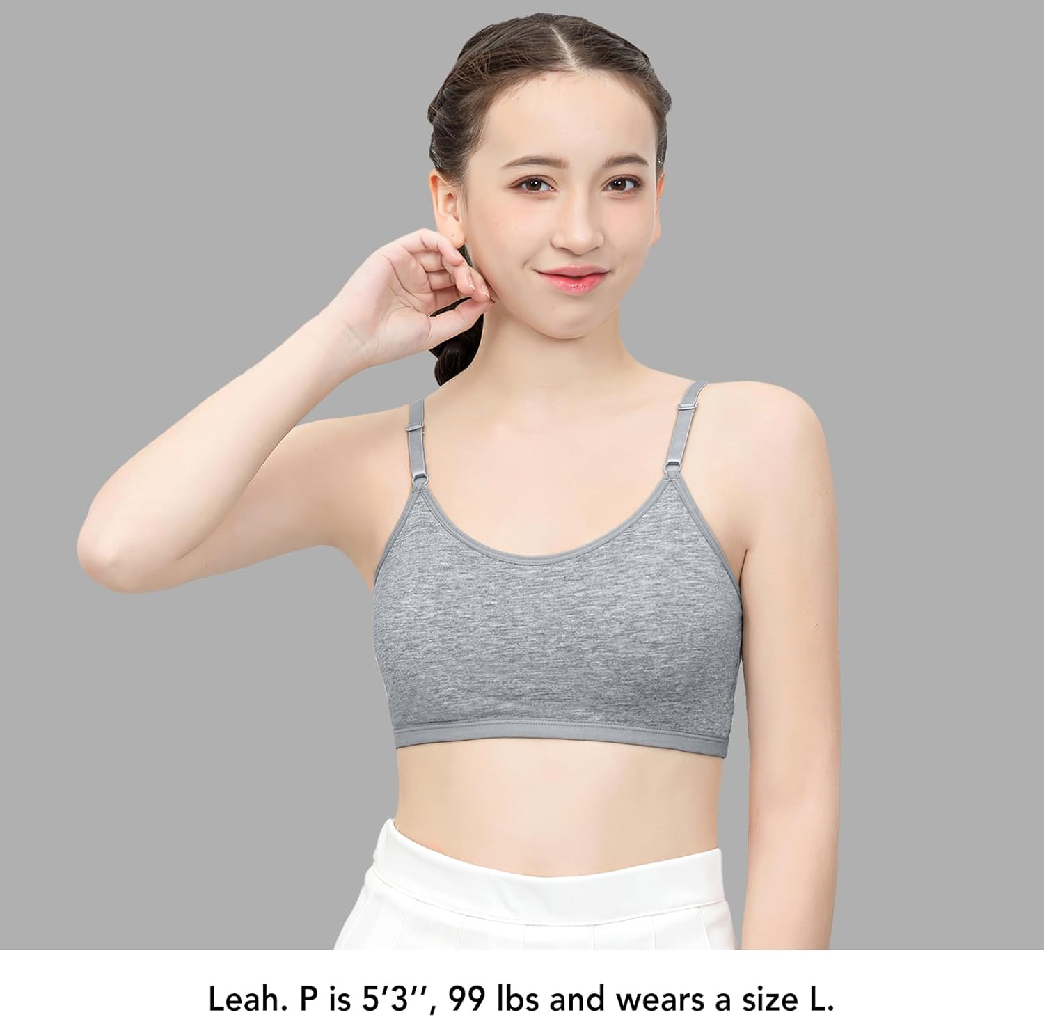 Thumbnail 1 de SALIA GIRL Soutien-gorge camisole de sport en coton pour adolescentes (tailles 10 à 16) à bretelles réglables