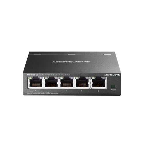 Detalle de Mercusys MS105GS‑M2 Switch 5 puertos Multi‑Gigabit 2,5 Gbps 📡