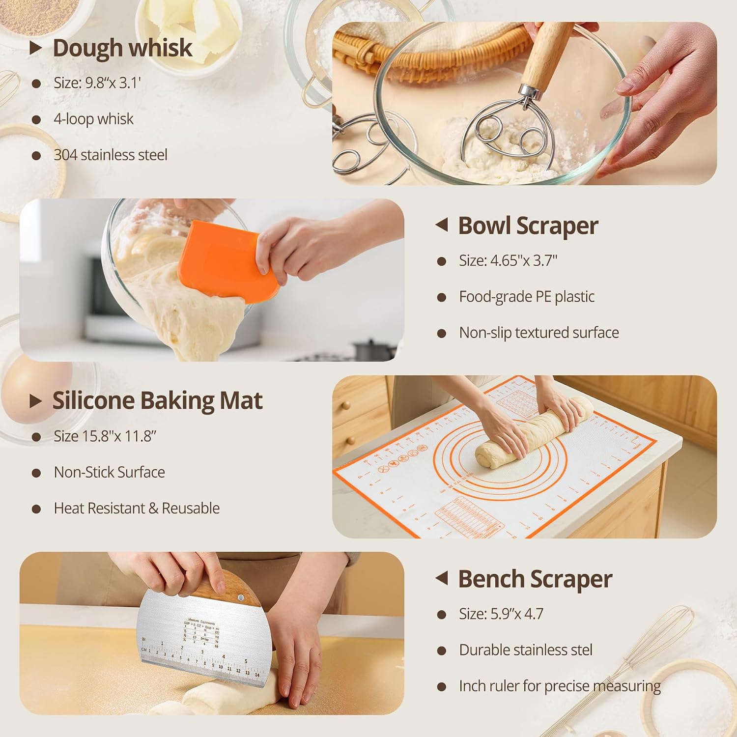 Detalle 2 de Sourdough Starter Kit with Silicone Proofing Baskets
