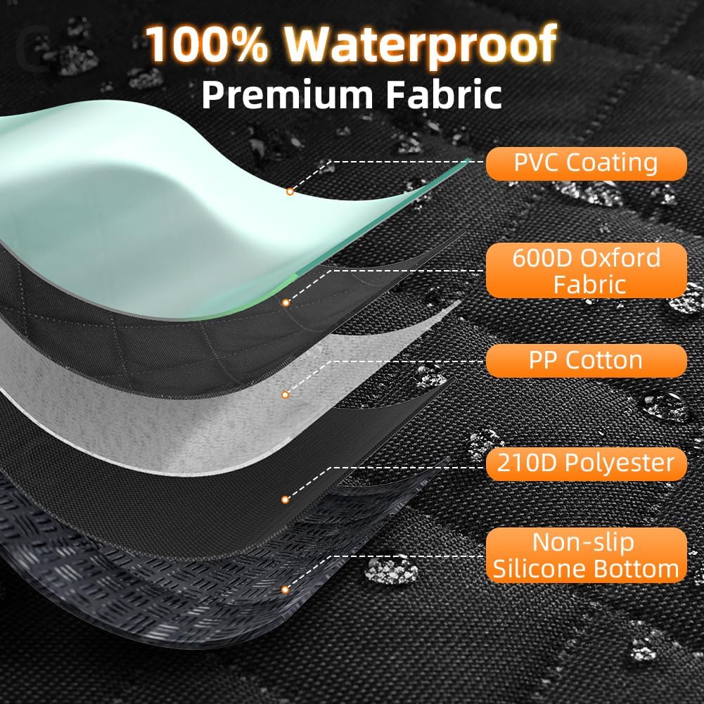 Detalle 2 de KYG Car Boot Cover for Dogs — Non-Slip Waterproof Liner with Silicone Bottom (Medium/Small Cars, 170 × 105 × 37 cm)
