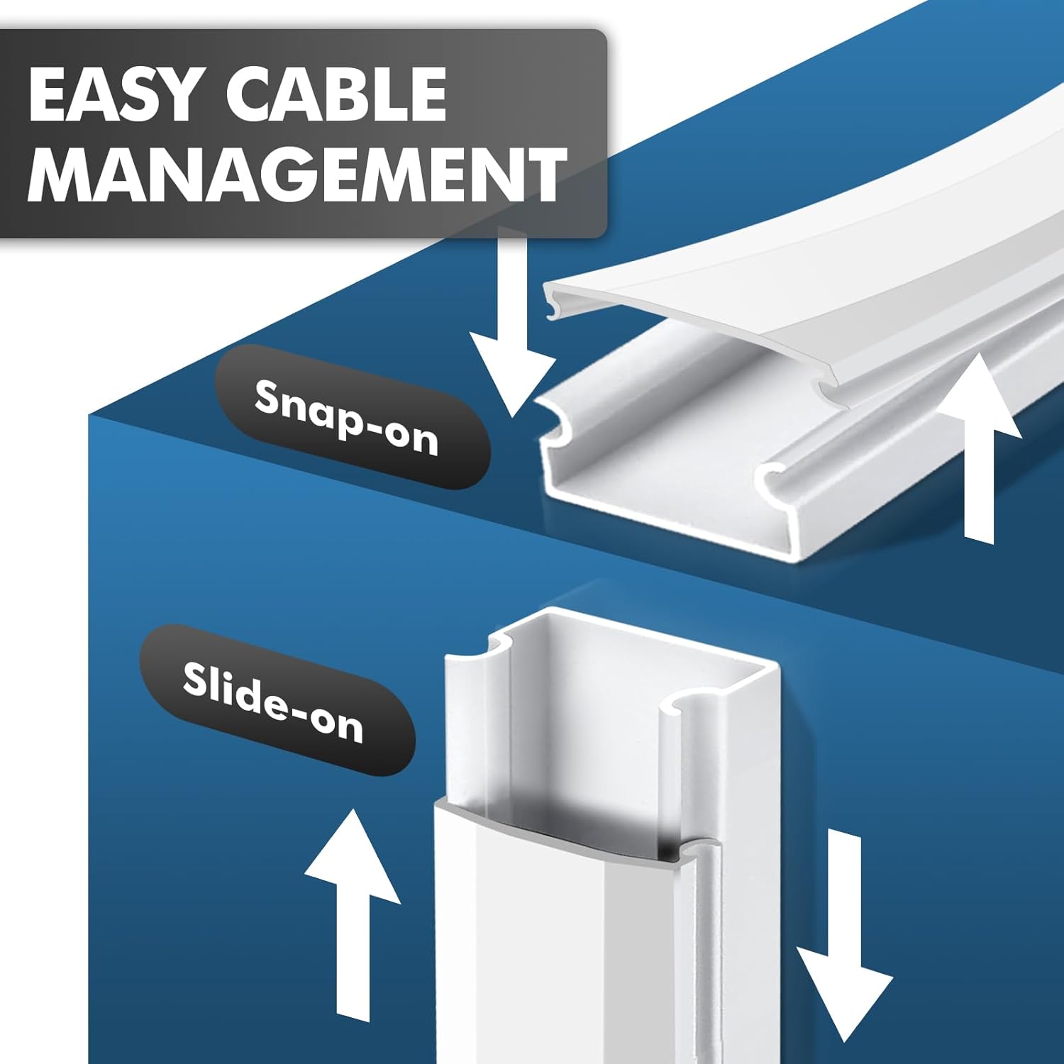 Thumbnail 4 de Shinfly 2.4m Self-Adhesive Cable Trunking Kit (Mini Trunking) – White, 25mm x 13mm (6-pack)