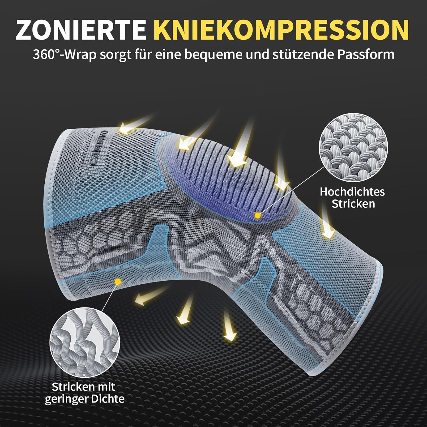 Thumbnail 5 de CAMBIVO Kniebandage Männer & Damen 2 Stück – Komprimierte Kniebandage mit Gel-Pads, 360° Schutz