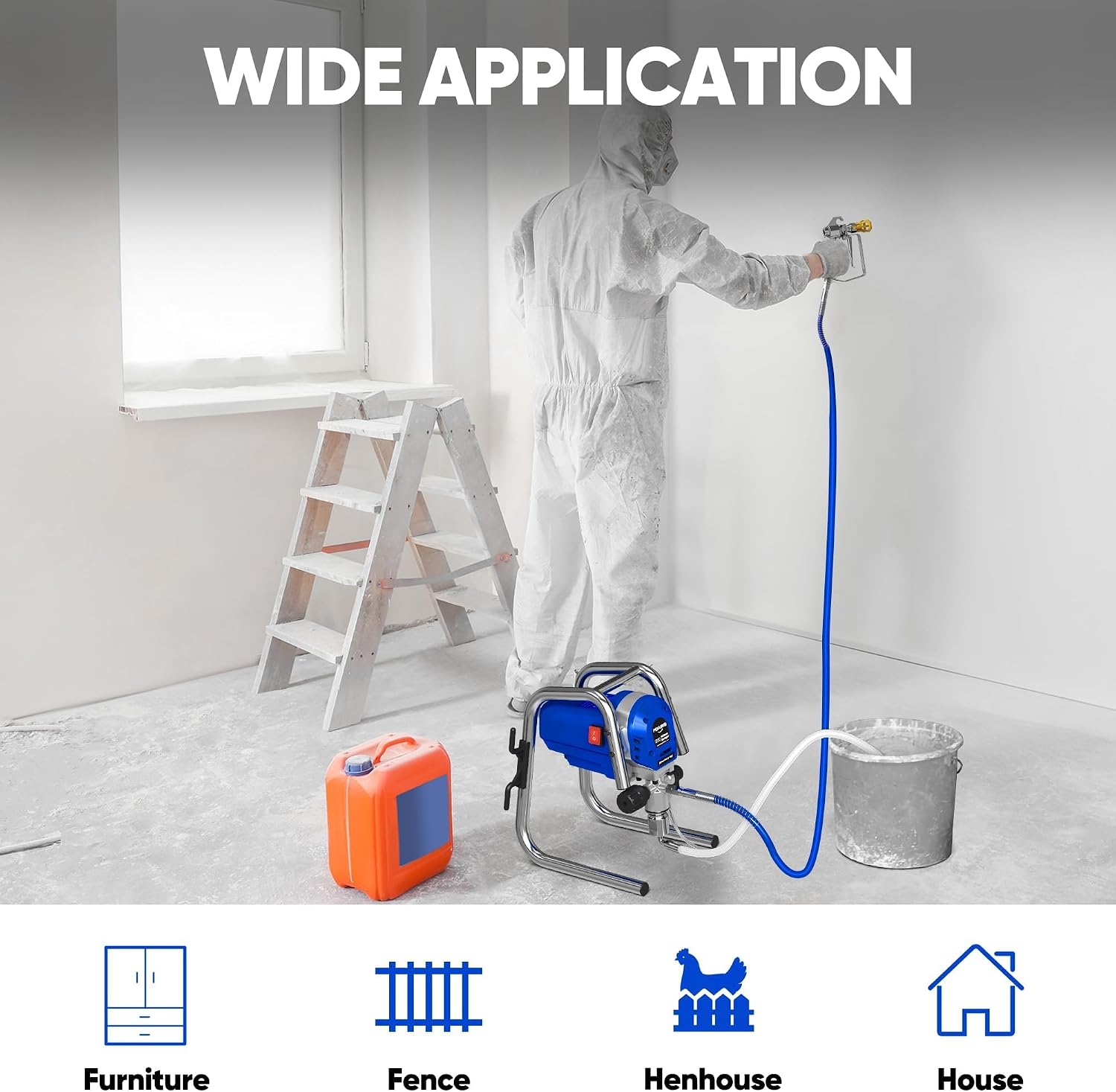 Thumbnail 6 de POXURIO Ps-1g Airless Paint Sprayer, 1200W, Adjustable Pressure up to 3300 PSI