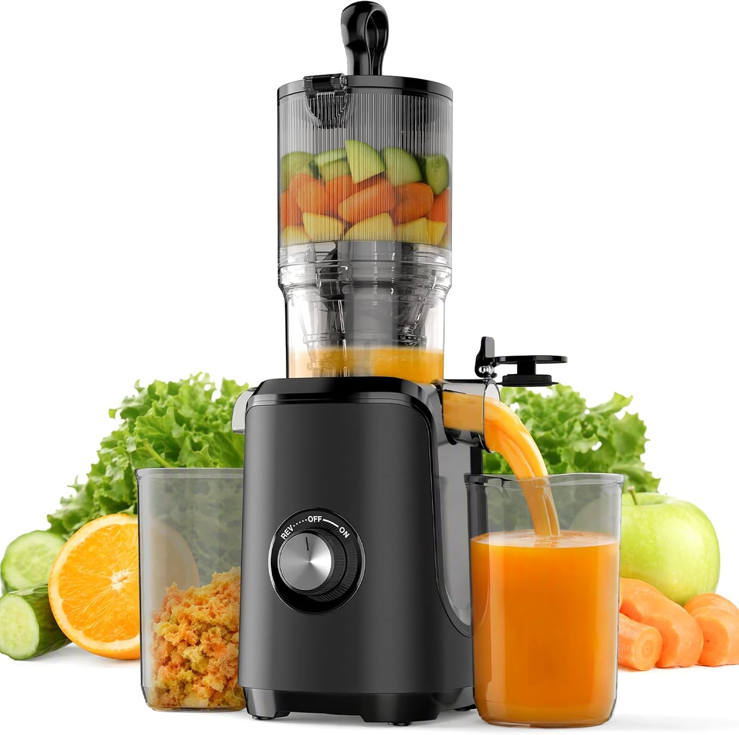 Detalle de NEWBULIG Cold Press Juicer with 4.25-Inch Feed Chute