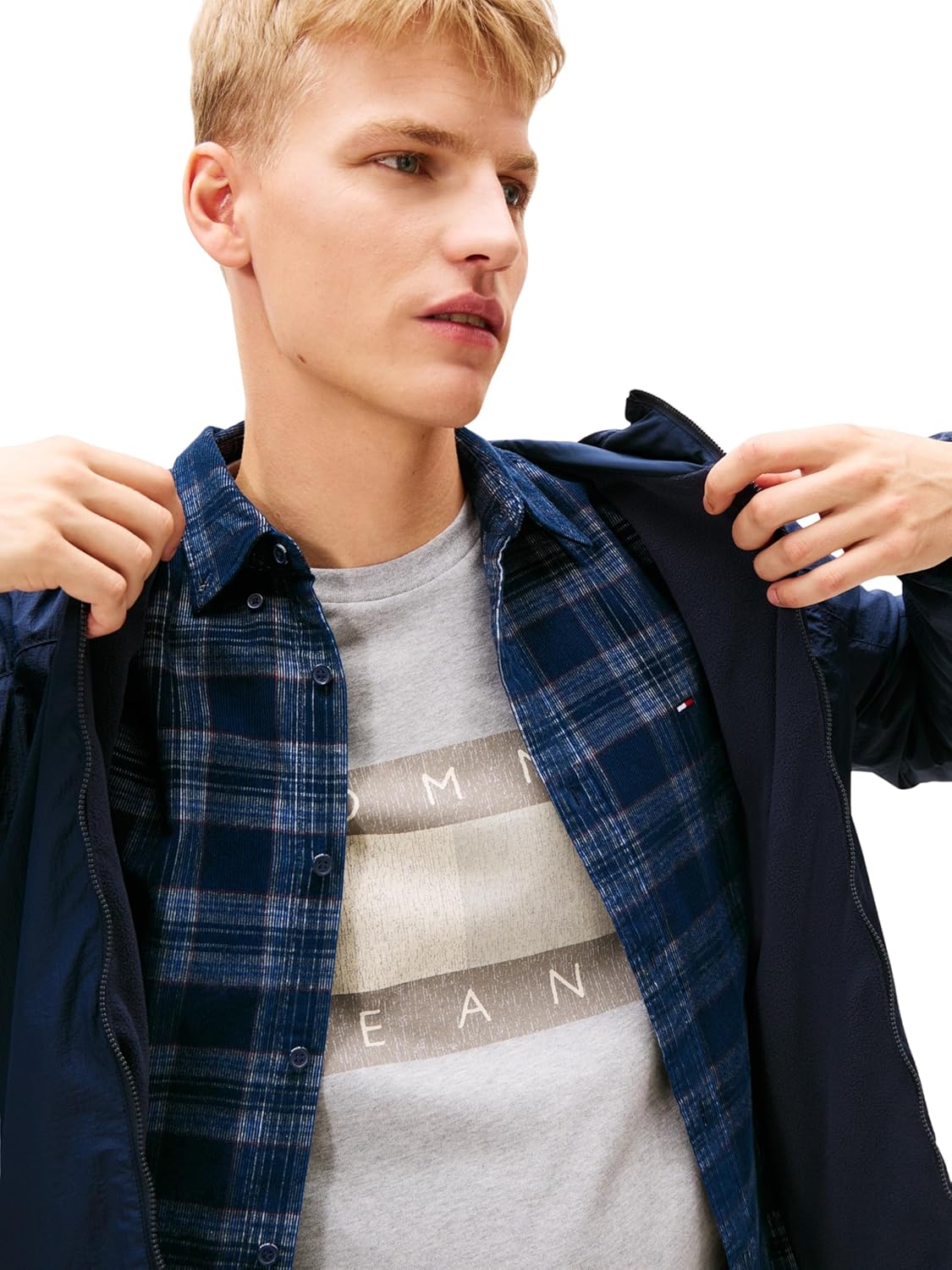 Detalle de Tommy Jeans Tjm Fleece Chicago Jacket Ext DM0DM22291 – Veste coupe-vent homme