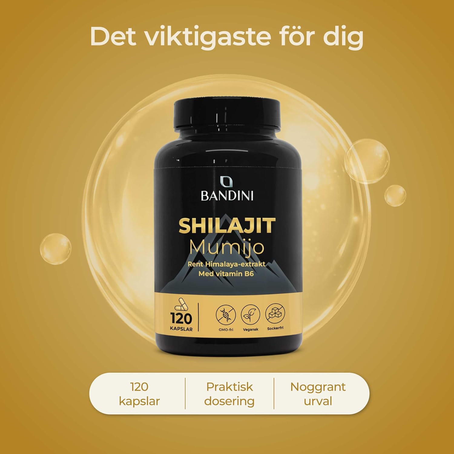 Thumbnail 3 de BANDINI Shilajit 120 veganska kapslar med 500 mg per kapsel