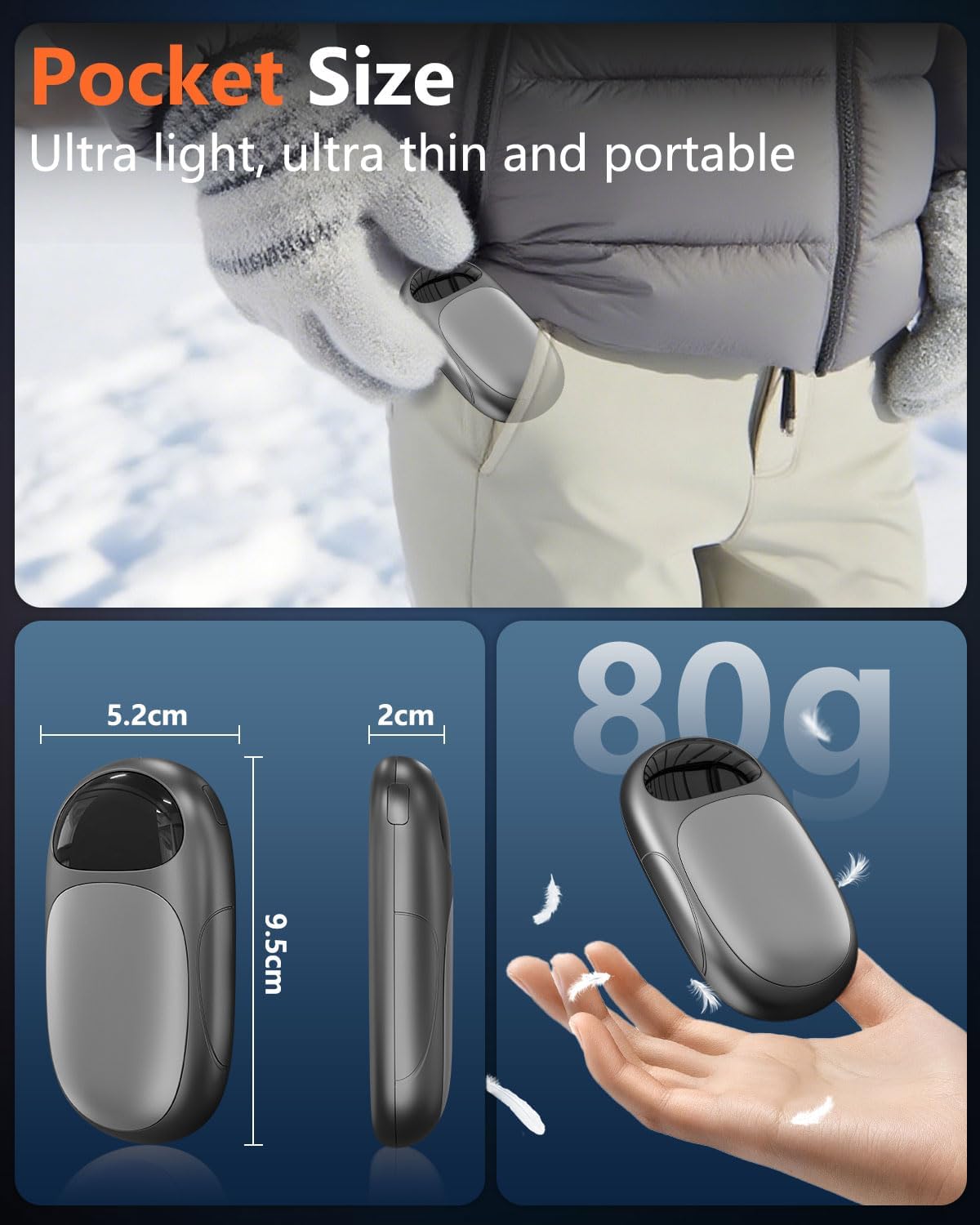 Detalle 2 de DDKJ Hand Warmer Rechargeable 2 Pack