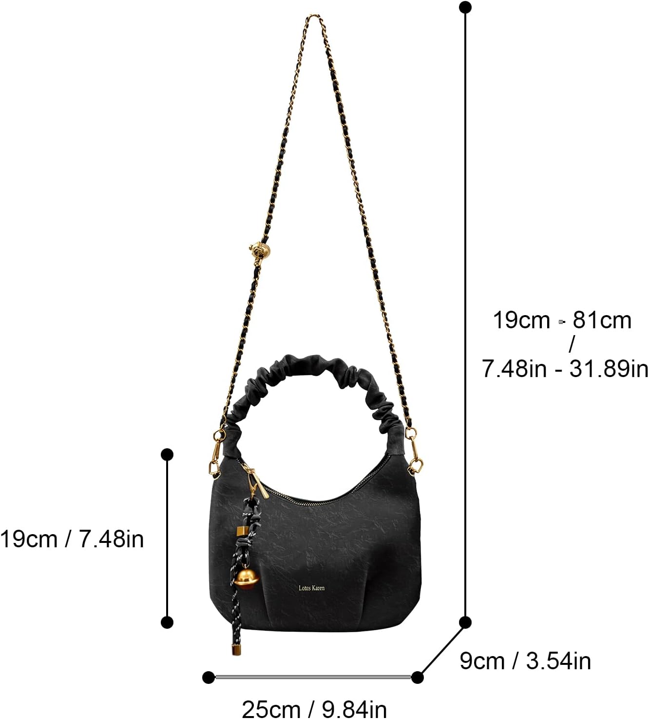 Thumbnail 3 de Lotus Karen women’s PU leather crossbody bag (Karen Crossbody) with gold-tone hardware