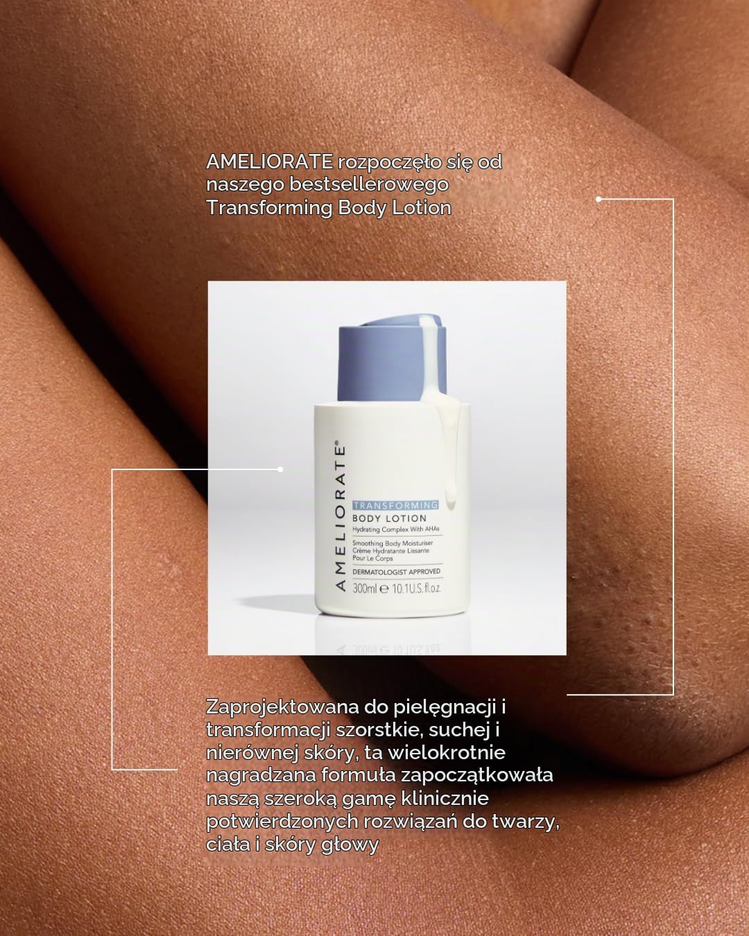 Detalle 2 de AMELIORATE Transforming Fragrance Free Body Lotion 500 ml, balsam z AHA