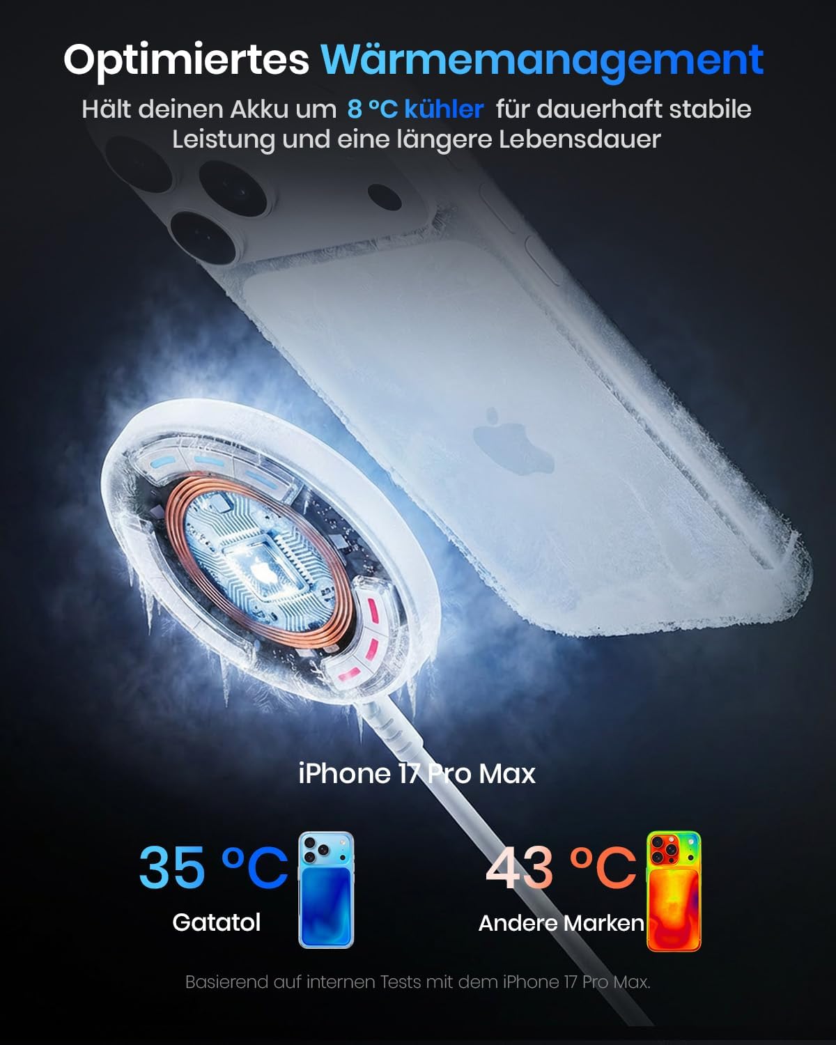 Thumbnail 3 de Qi2 25W magnetisches kabelloses Ladegerät inkl. 30W Netzteil – Mag-Safe kompatibel, 1,5 m Kabel, Weiß
