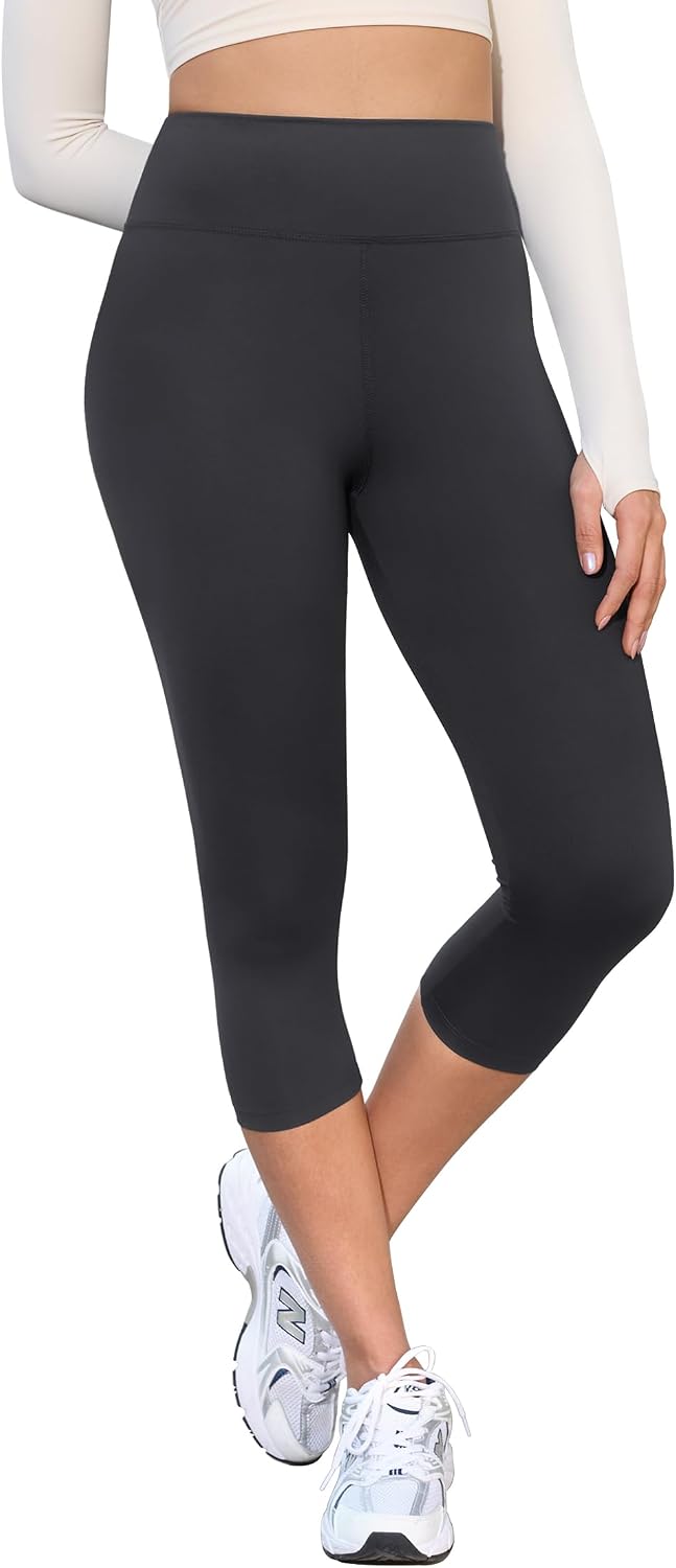 Detalle de VALANDY Creamlush 4-Pack Capri Leggings (High-Waisted, Stretchy Yoga & Lounge Pants) — S-3XL