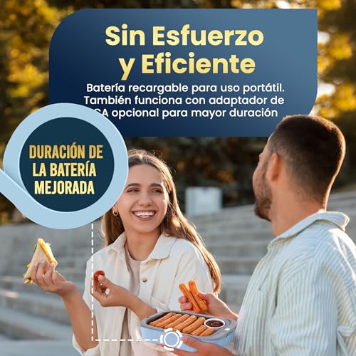 Detalle de Hot Bento PLUS: Fiambrera Eléctrica Portátil y Autocalentable (994 ml) para Trabajo, Colegio y Viajes