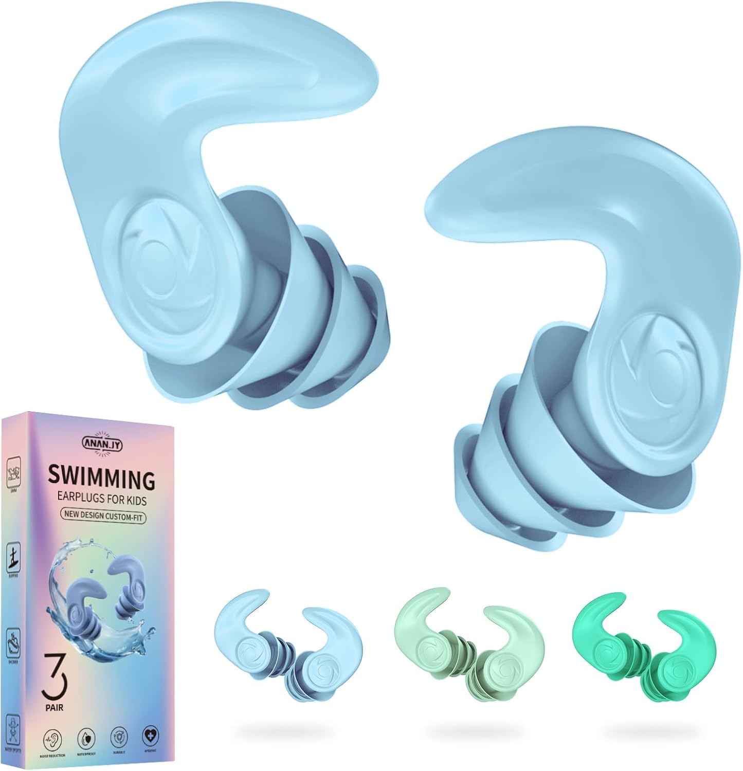Thumbnail 6 de Swimming Ear Plugs, 3 Pairs