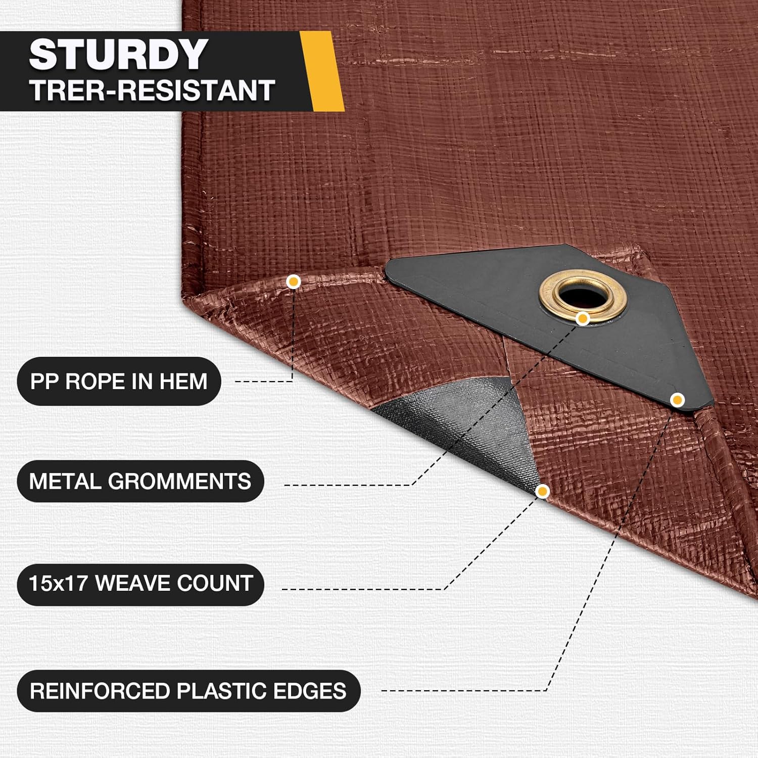 Thumbnail 2 de Winpull 12x16FT 16 Mil Heavy Duty Tarp with Brass Grommets