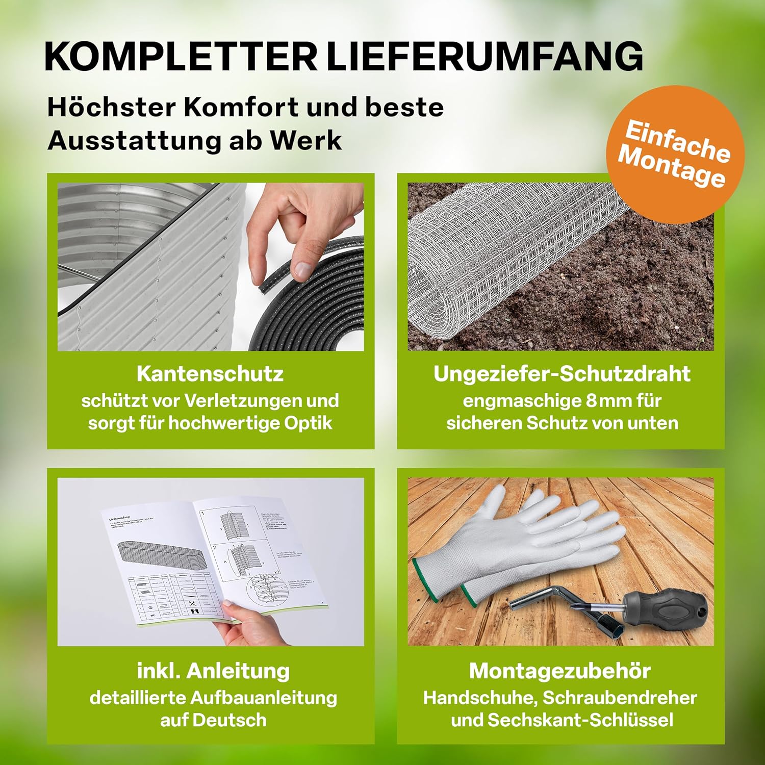 Detalle de TTL GARDEN Spirit M Metall-Hochbeet 160 x 80 x 80 cm (oval), verzinkter Stahl, silber