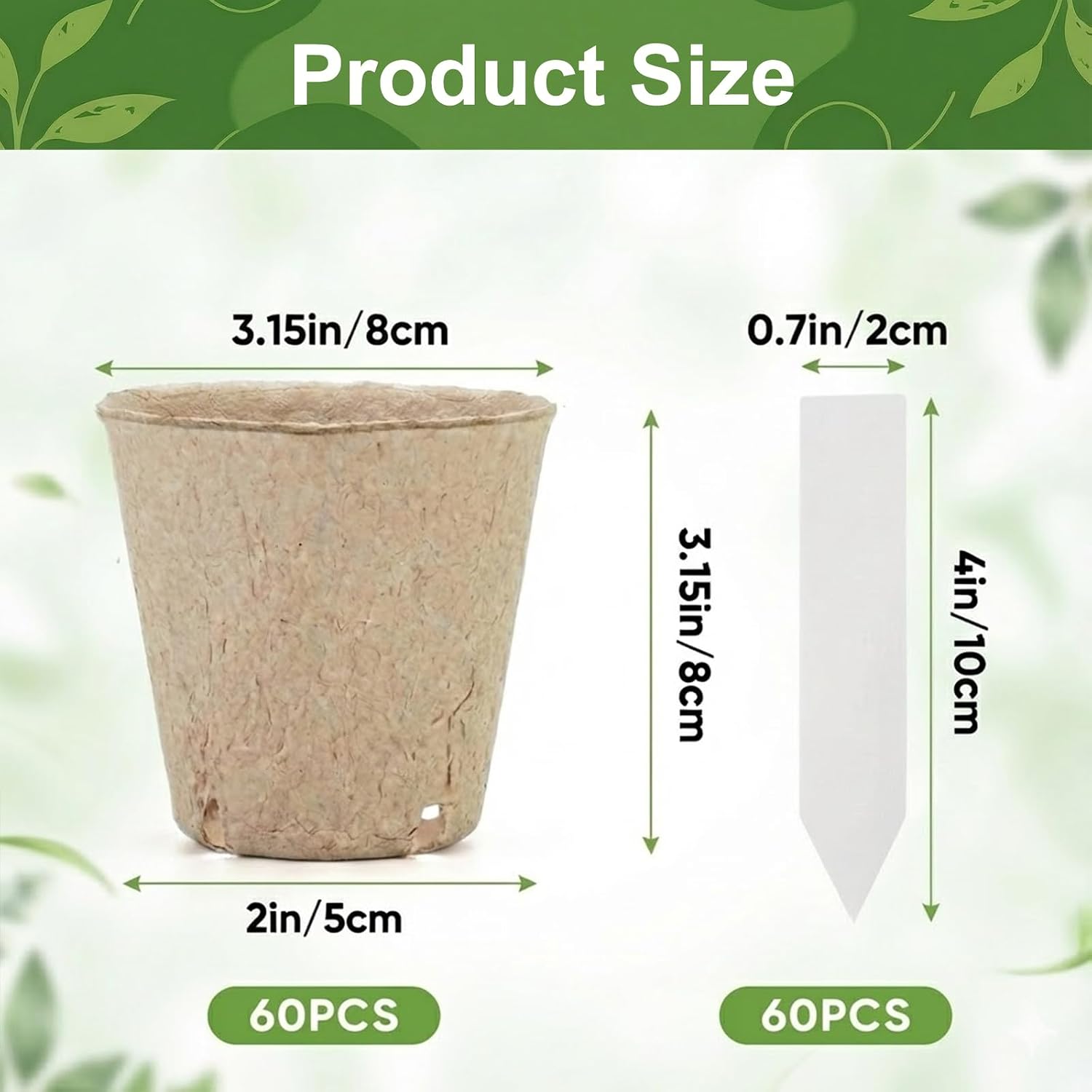 Detalle 2 de Peat Pots Seedling Trays with 24 Labels
